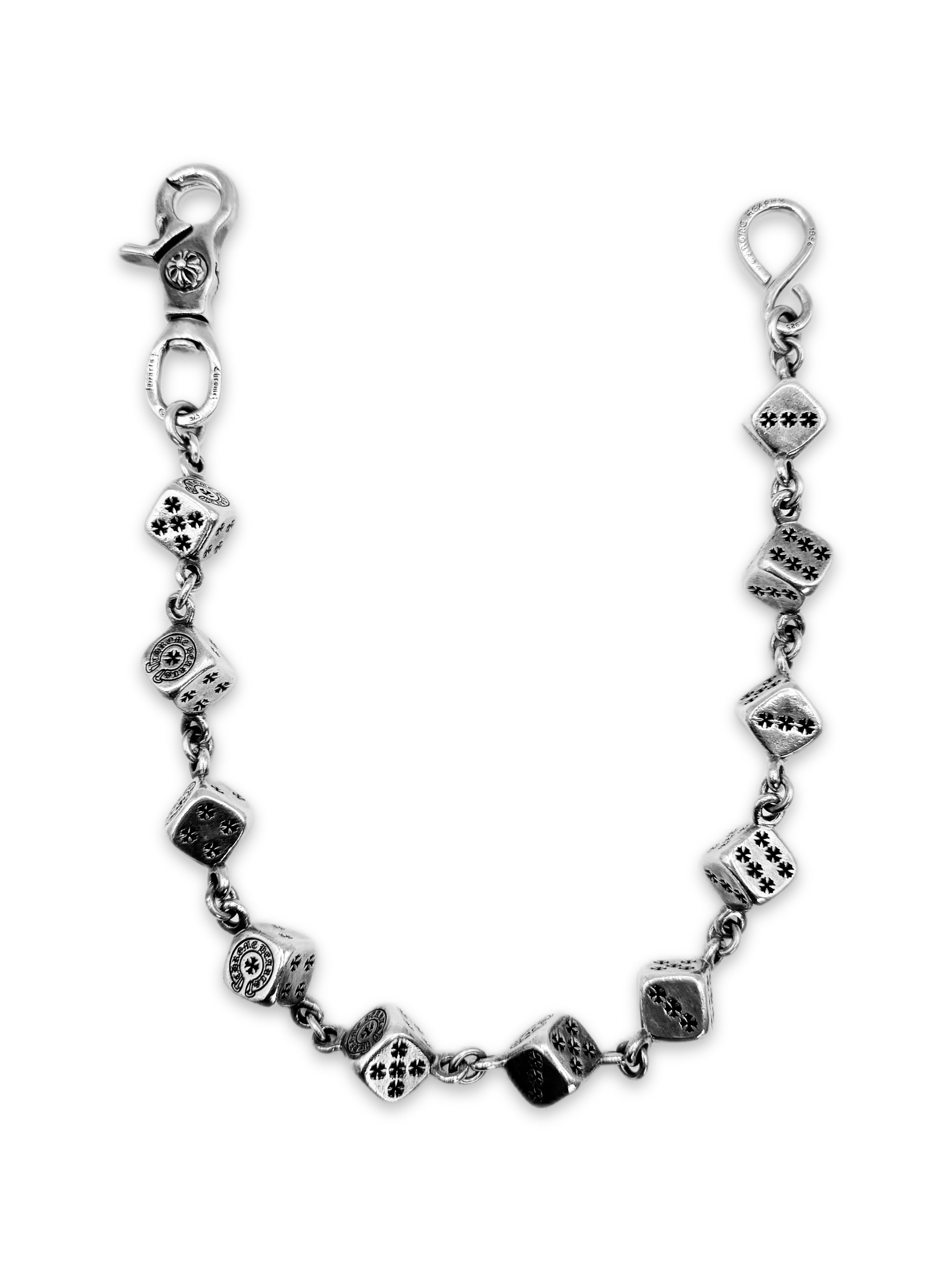 Chrome Hearts XL Dice 11 Link Lobster S Clasp .925 Silver Wallet Chain