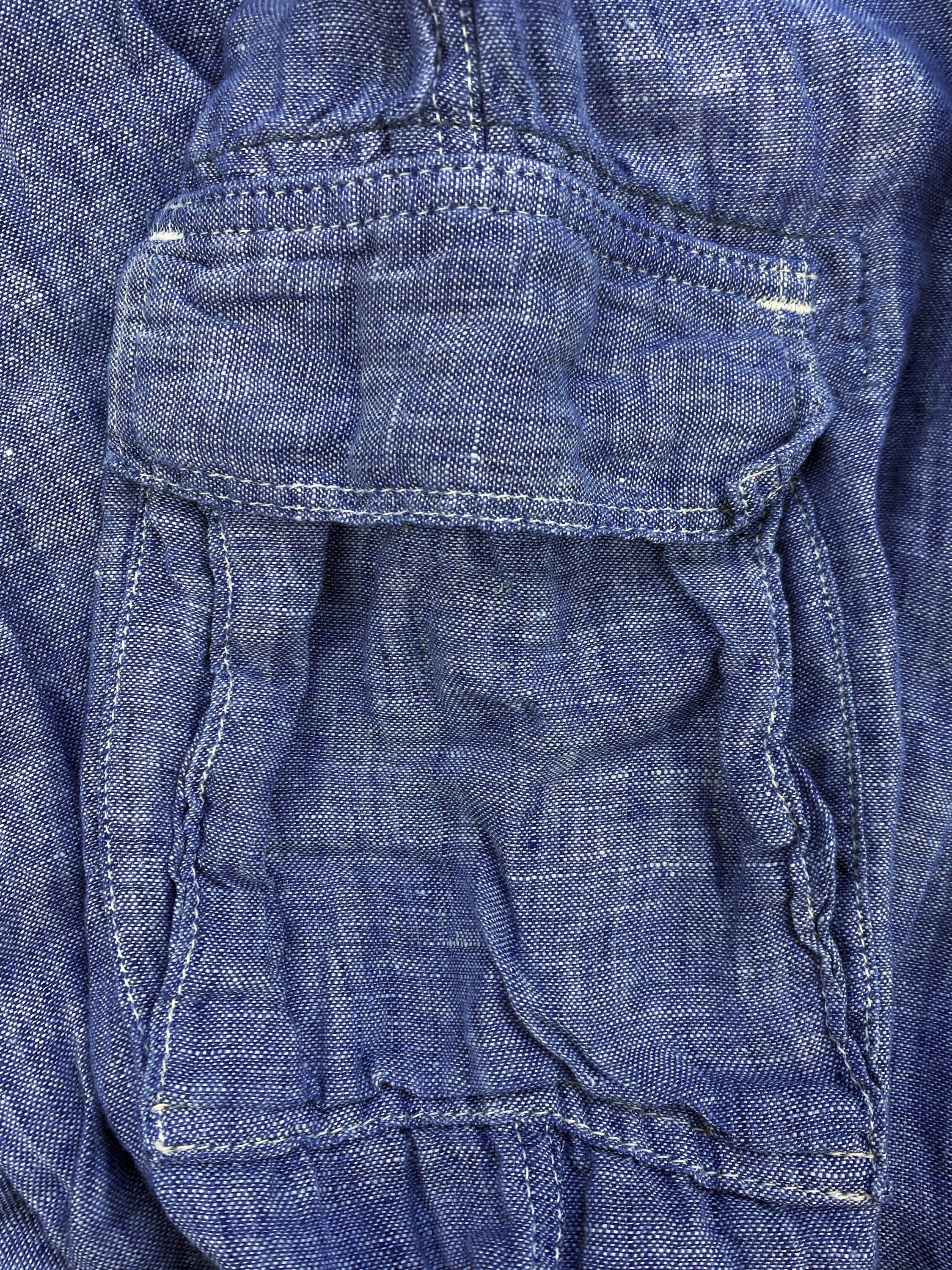 Kapital Navy Blue Linen Light Weight Cargo Pants