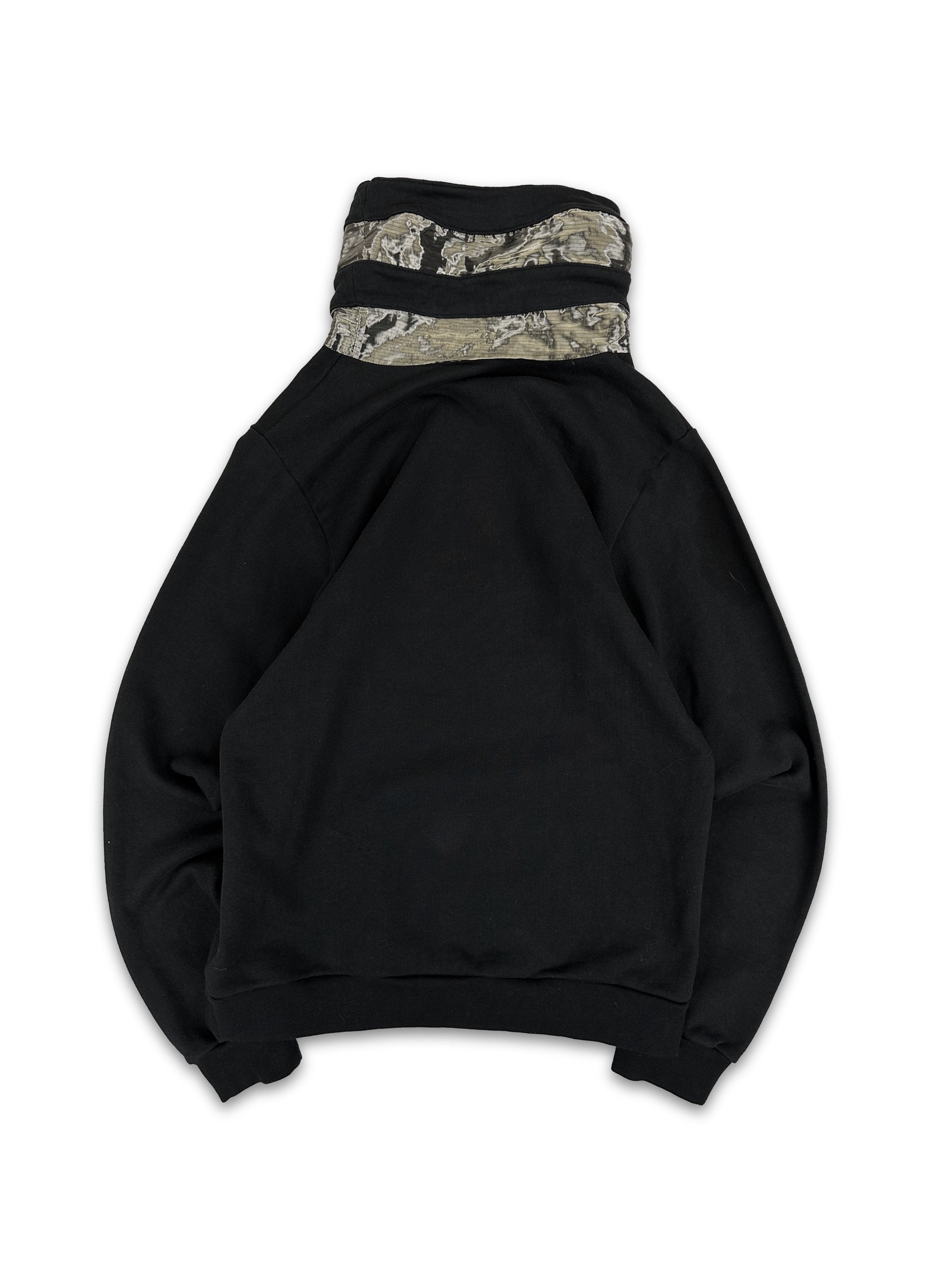 AW06 Raf Simons ‘Alien’ Black Accordion Turtleneck Sweater