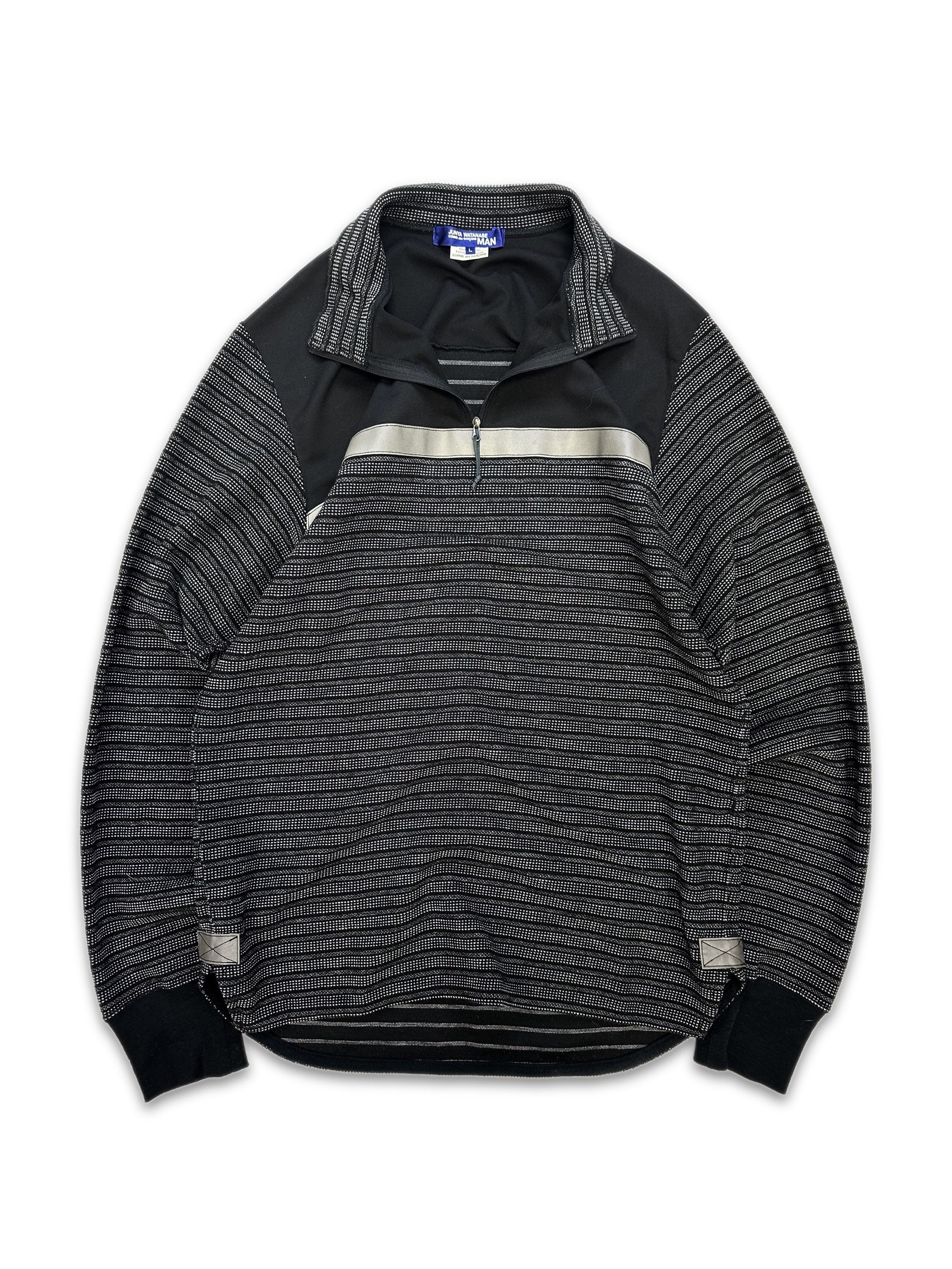 00s Junya Watanabe ‘Quarter-zip’ Reflective Striped Sweater