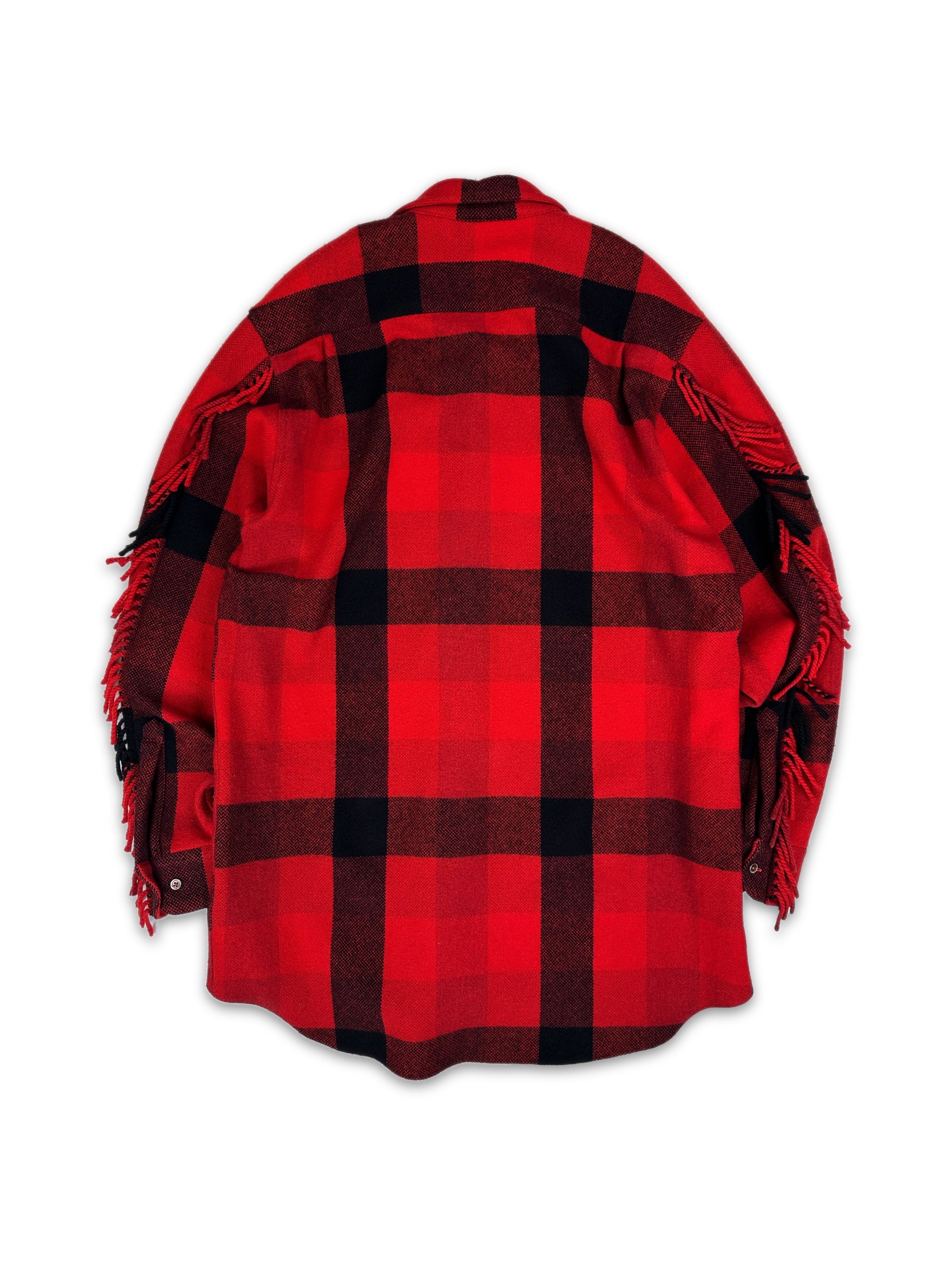 AW19 Vetements ‘Fringe’ Red Checkered Oversized Jacket