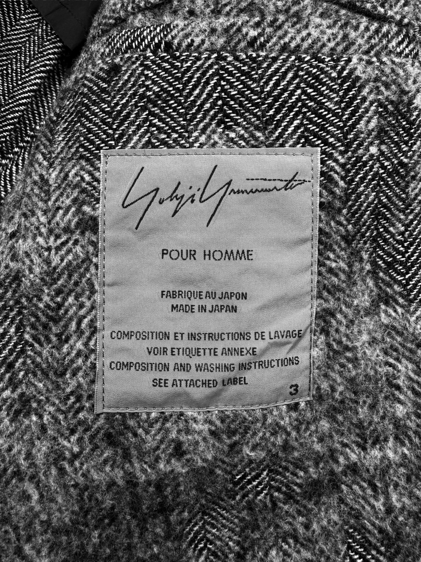 AW11 Yohji Yamamoto Homme ‘Many Buttons’ Harringbone Wool Jacket