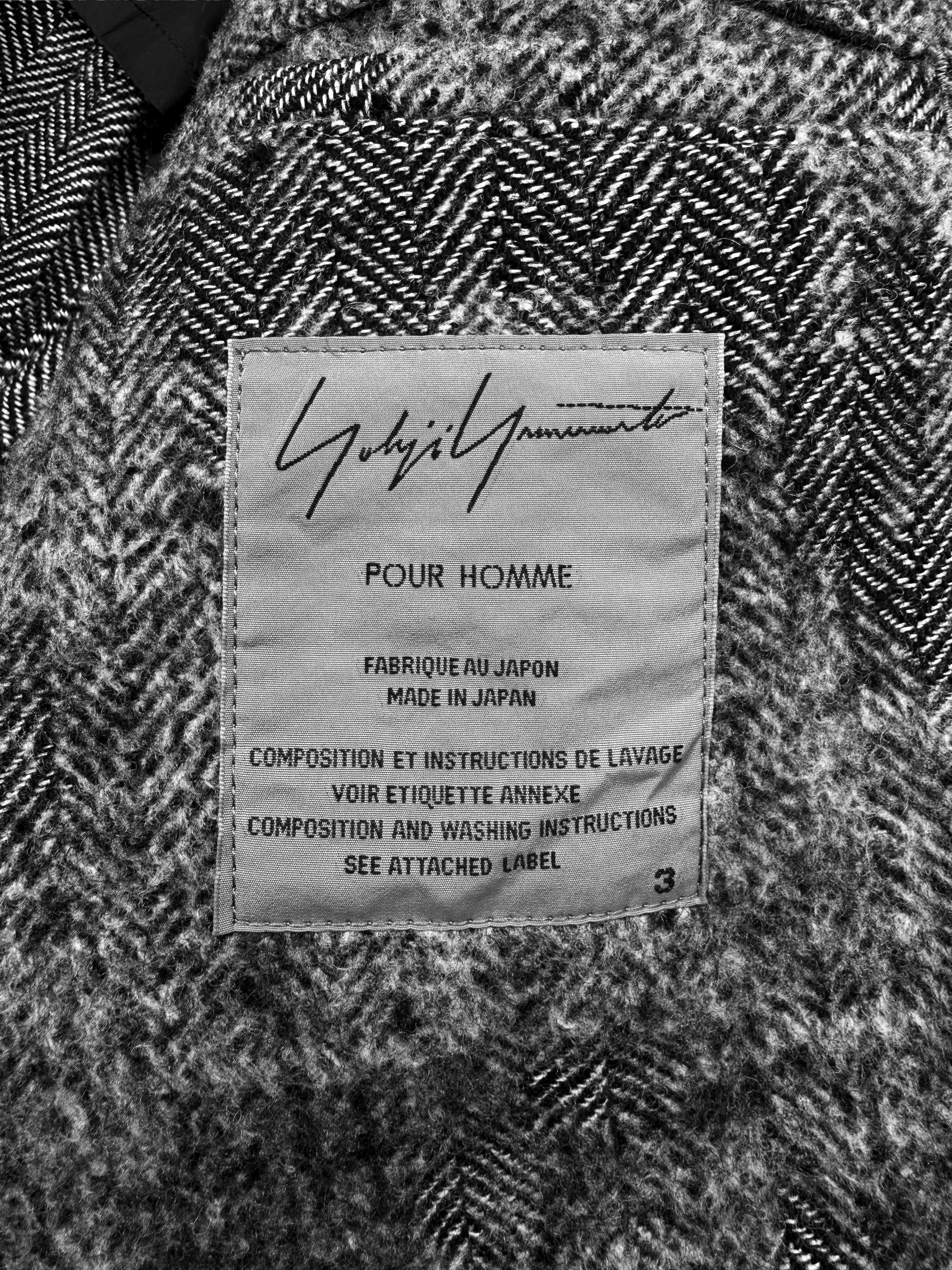 AW11 Yohji Yamamoto Homme ‘Many Buttons’ Harringbone Wool Jacket
