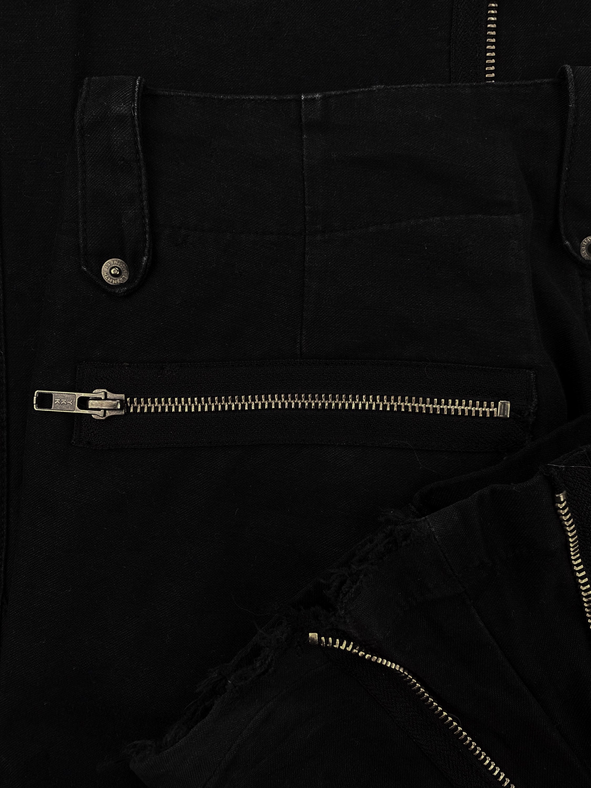 90’s Katharine Hammett Black Flared Metallic Cargo Pants