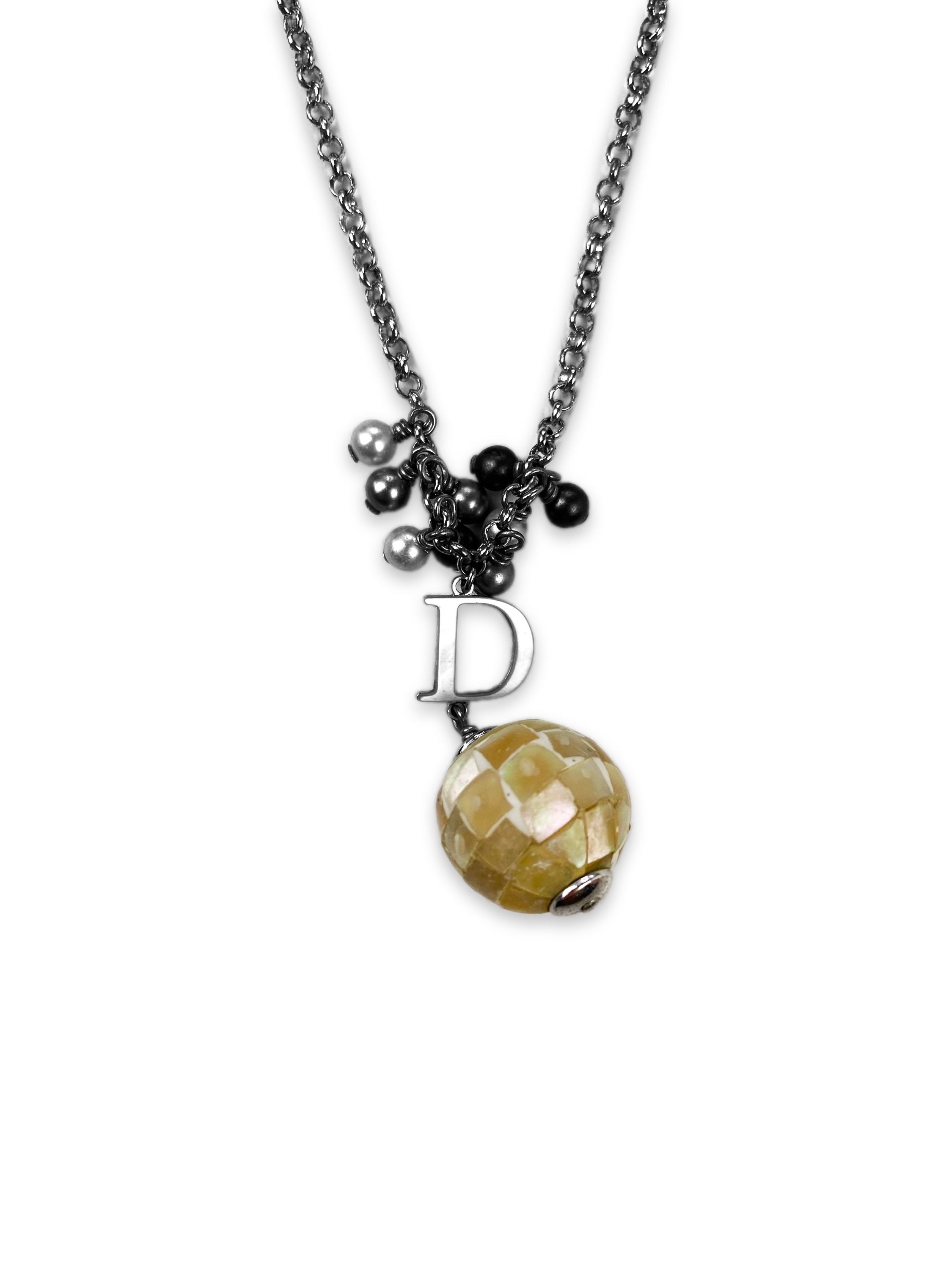 00s Dior ‘D’ Multi Pendant Silver Chain Necklace