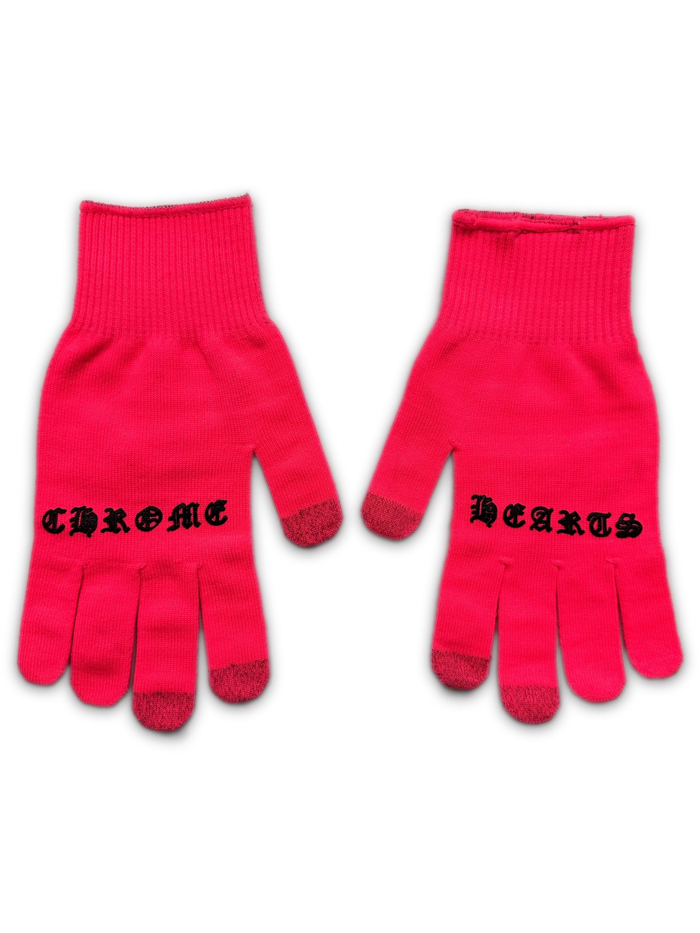 Chrome Hearts Cross Monogram Neon Pink Work Gloves