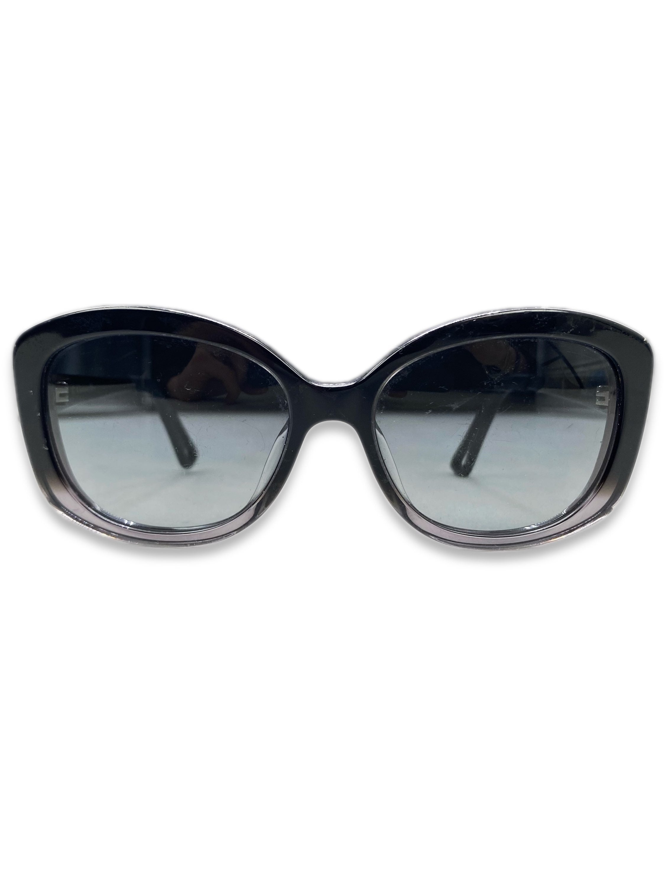 Dior Boxy Frame Etched Logo Ombré Blue Tint Sunglasses