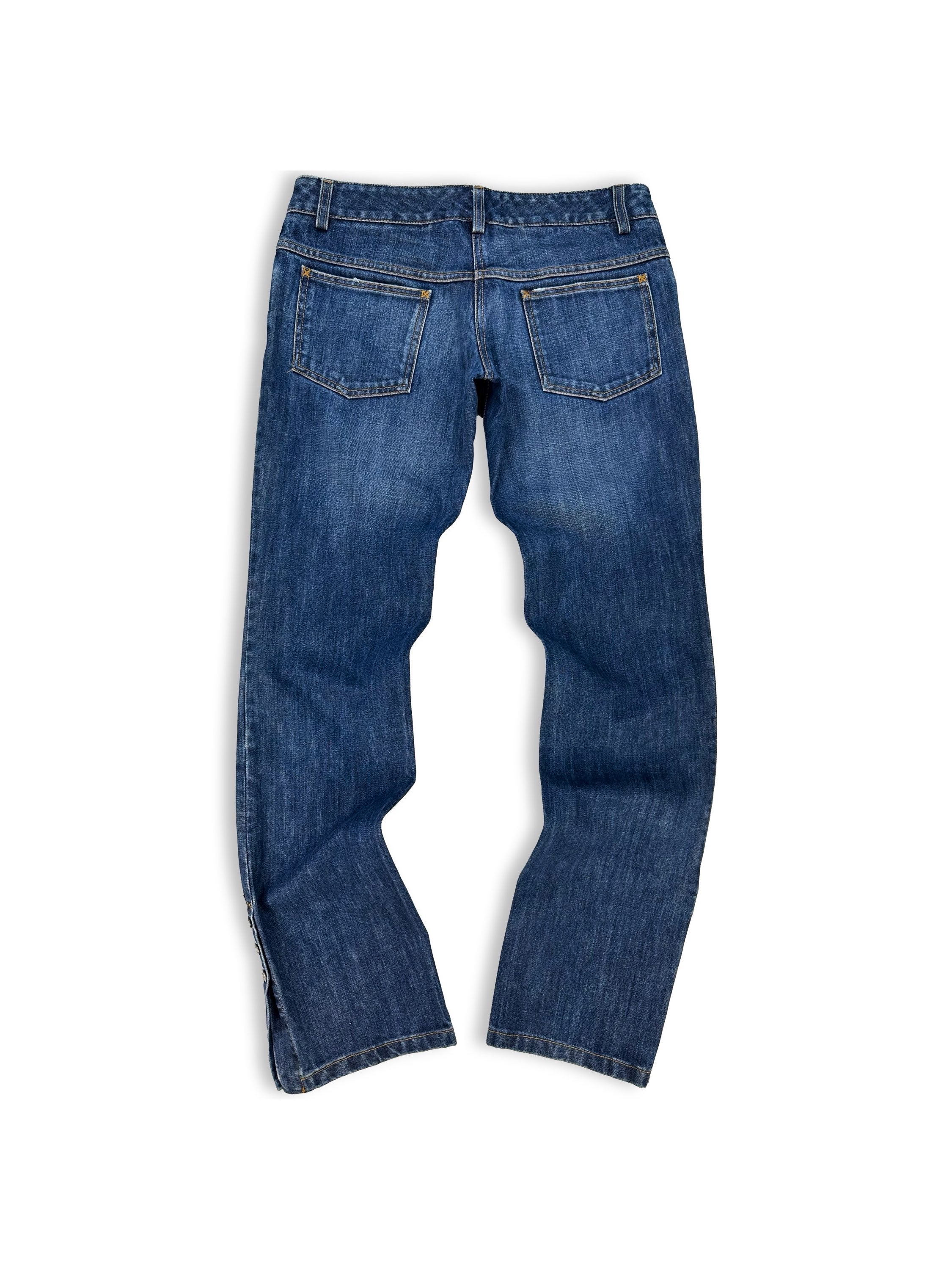 00s Dolce & Gabbana D-Ring Flared Blue Denim
