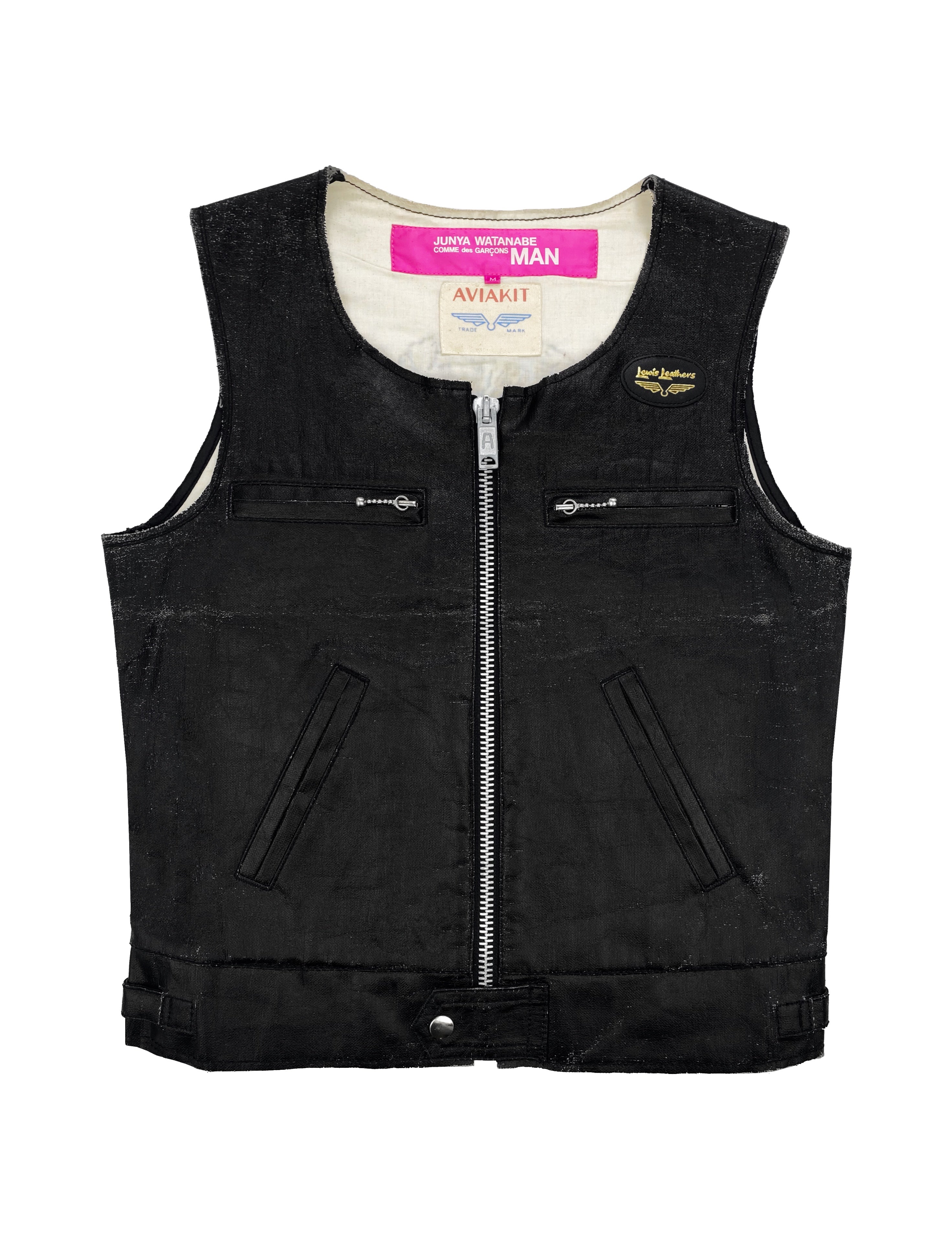 AW02 Junya Watanabe Leather Bejewelled Skull and Crossbones Vest
