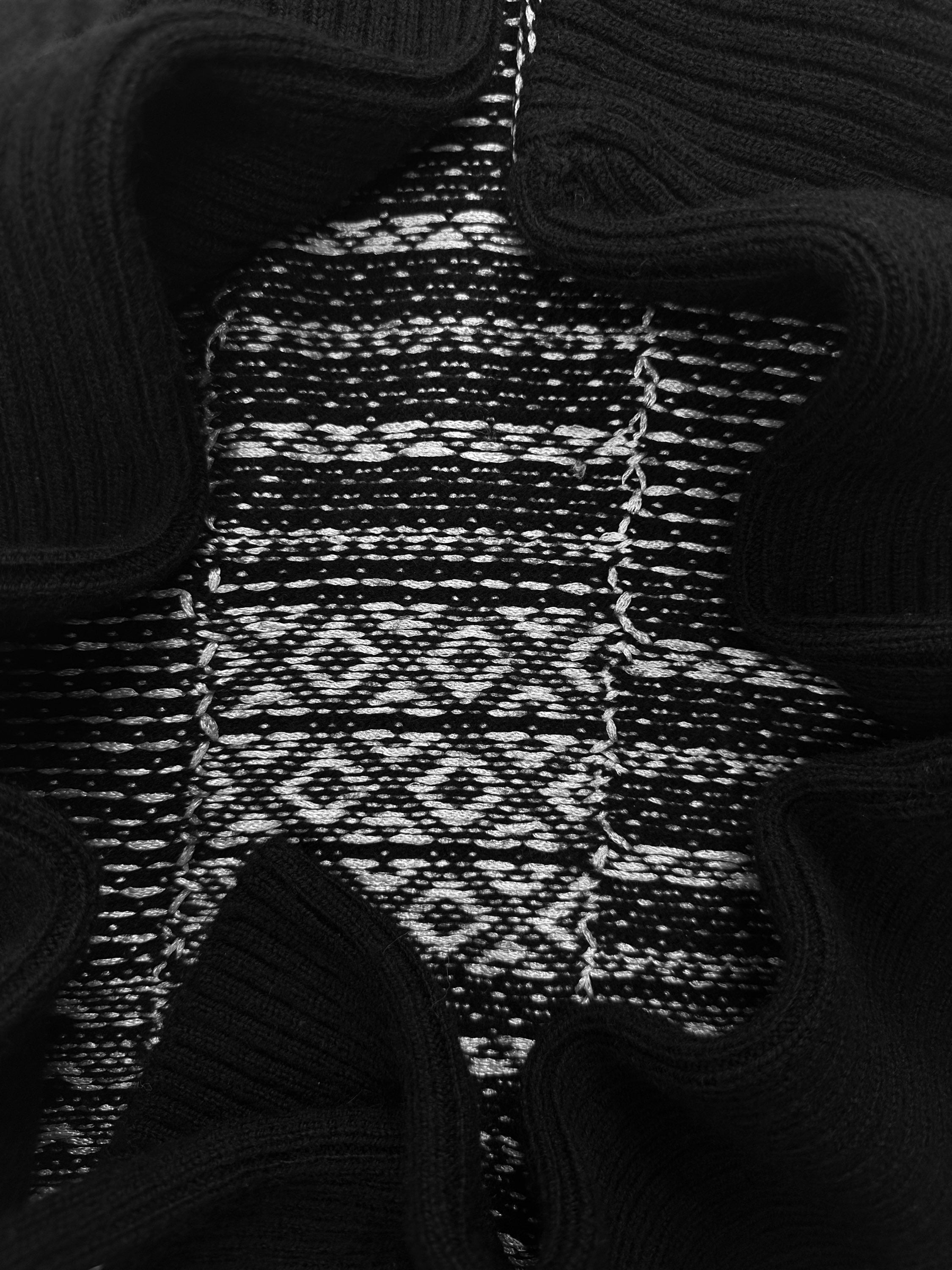 AW15 Maison Margiela ‘Abstract’ Contrast Knit Turtleneck Sweater
