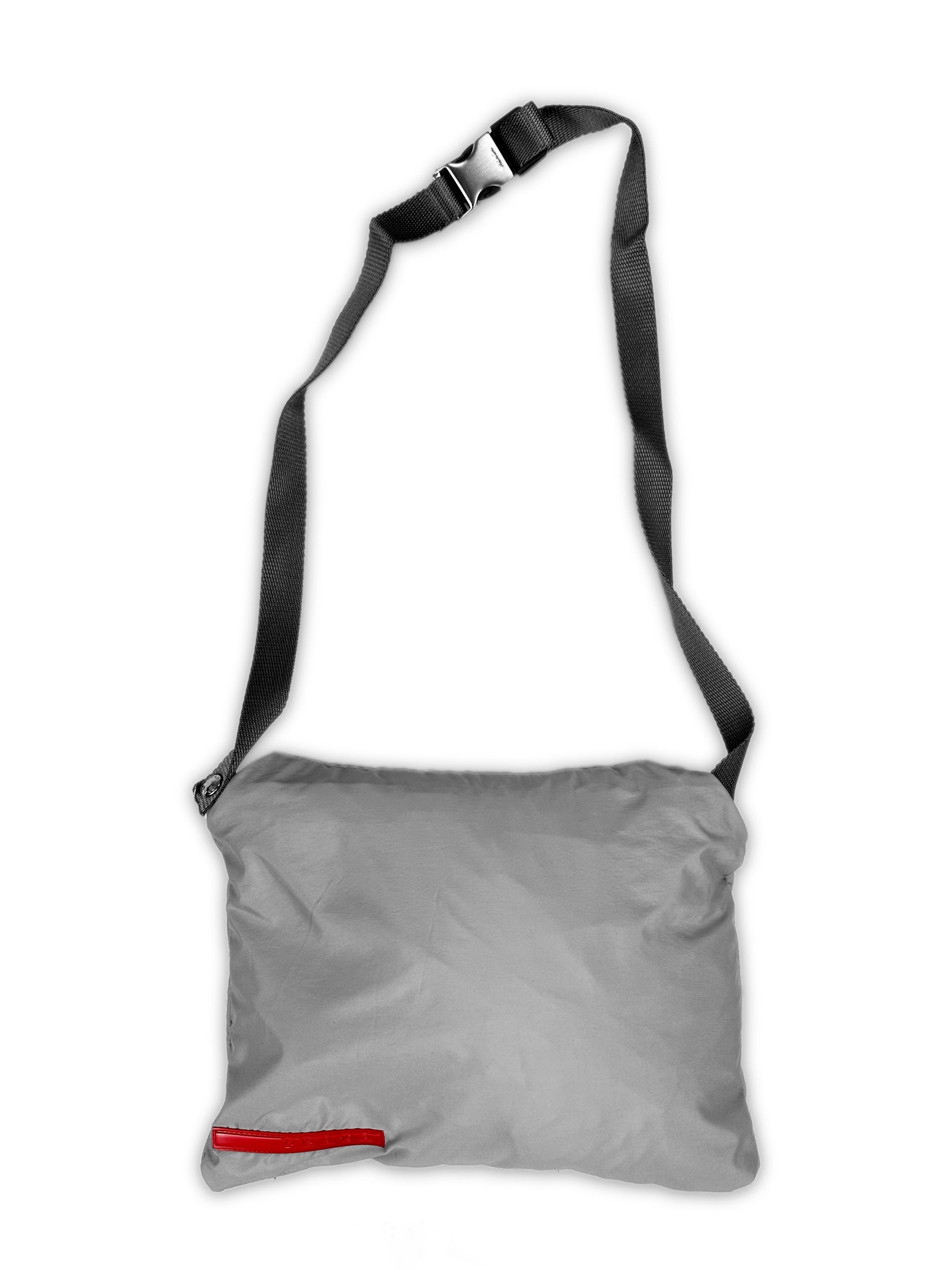 00s Prada Sport ‘Packable’ Linea Rossa Silver Trench Coat