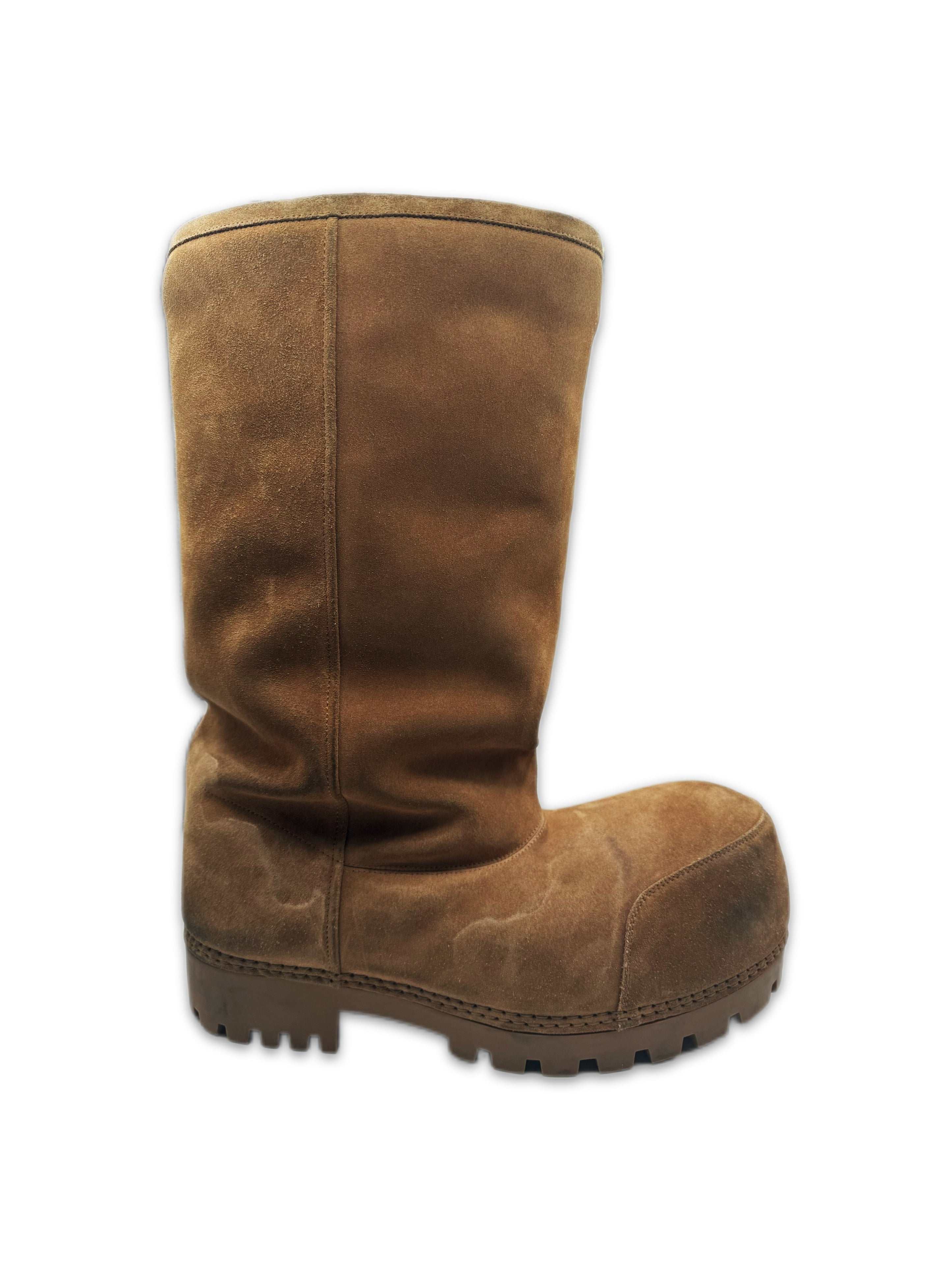 AW24 Balenciaga ‘Alaska’ Hi-top Fleece Lined Suede Brown Boots