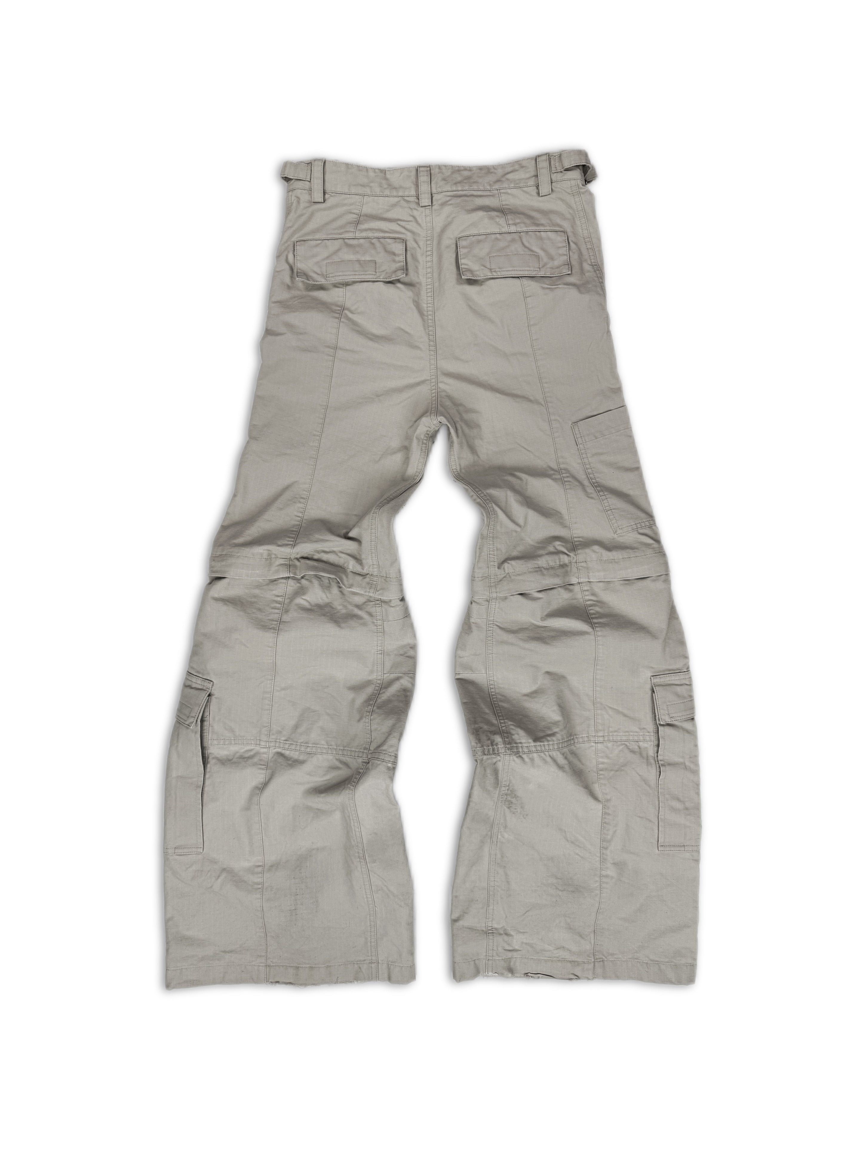 AW23 Balenciaga Flared Beige Multi Pocket Cargo Pants