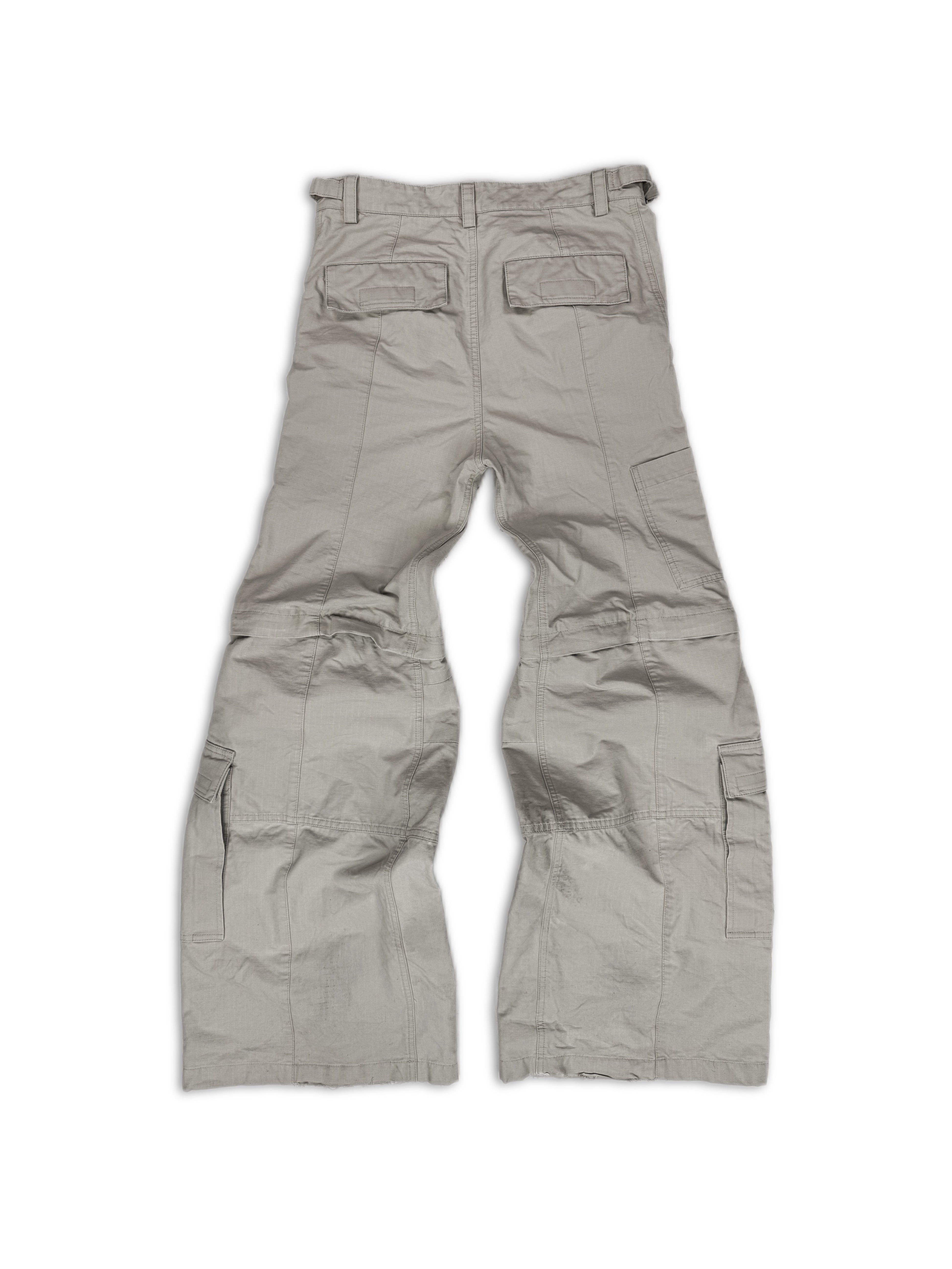 AW23 Balenciaga Flared Beige Multi Pocket Cargo Pants