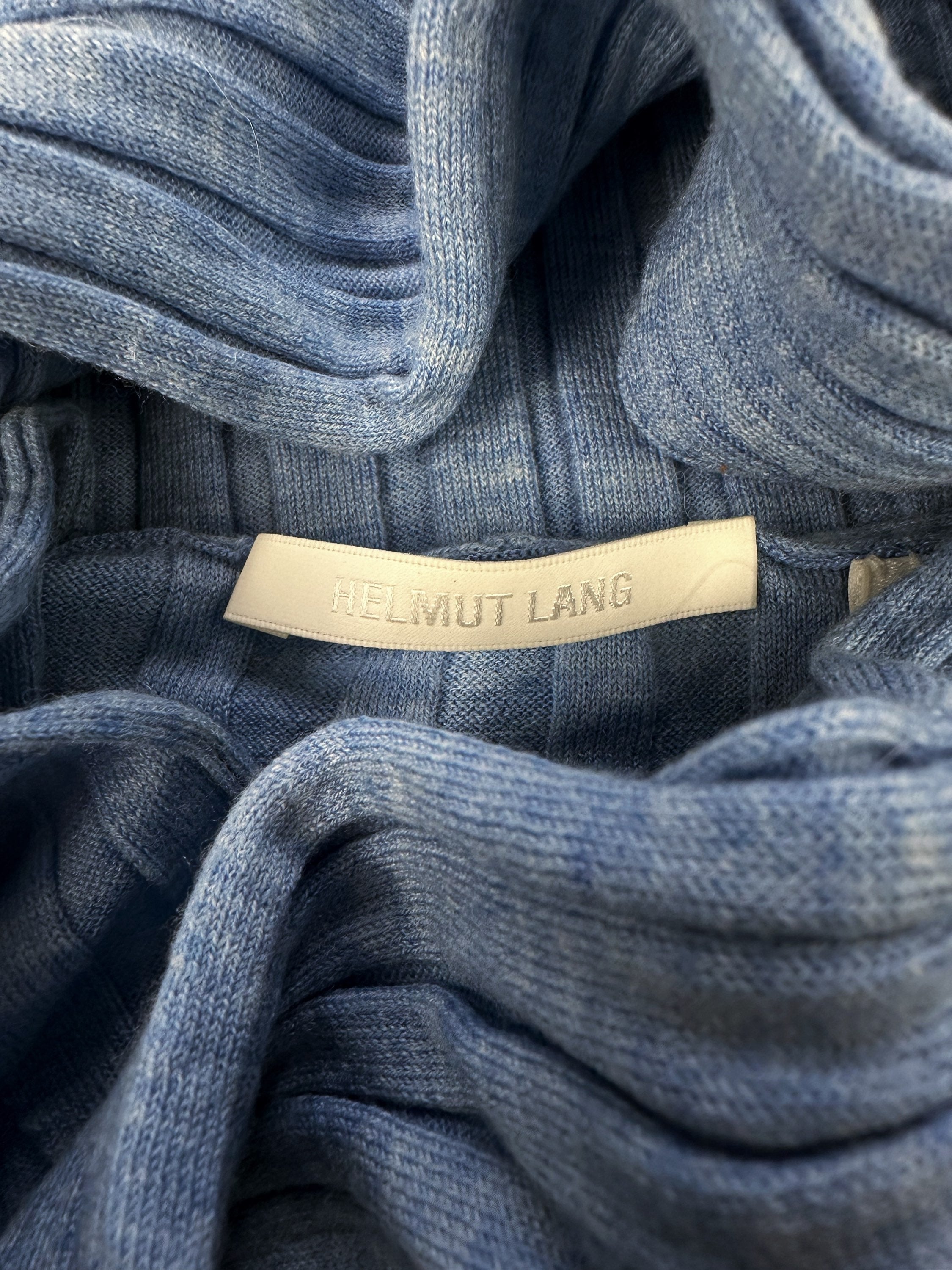 00s Helmut Lang ‘Cut Out’ Elbow Ribbed Long Sleeve Shirt