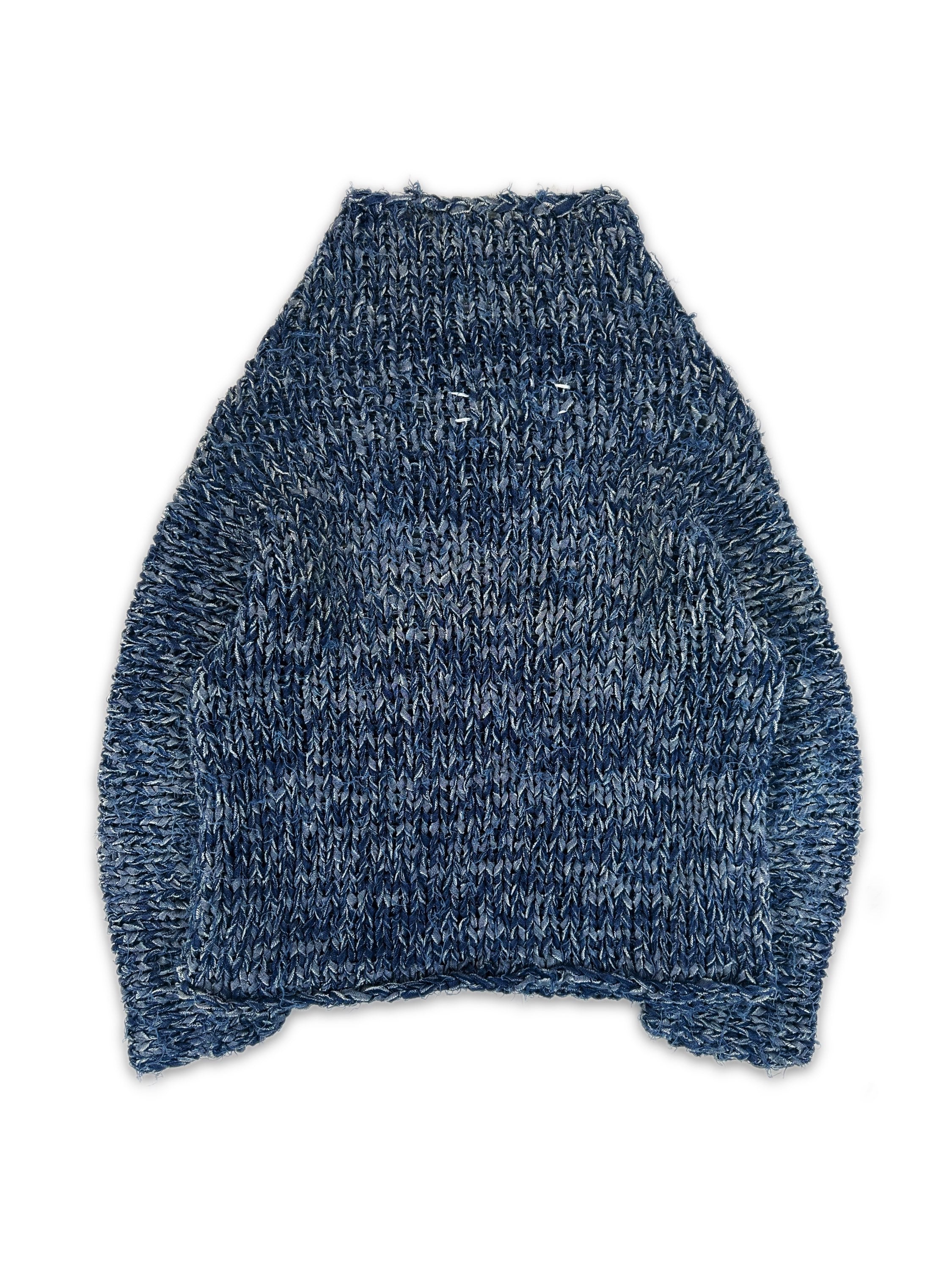 AW99 Maison Margiela Blue Denim Reworked Knit Sweater