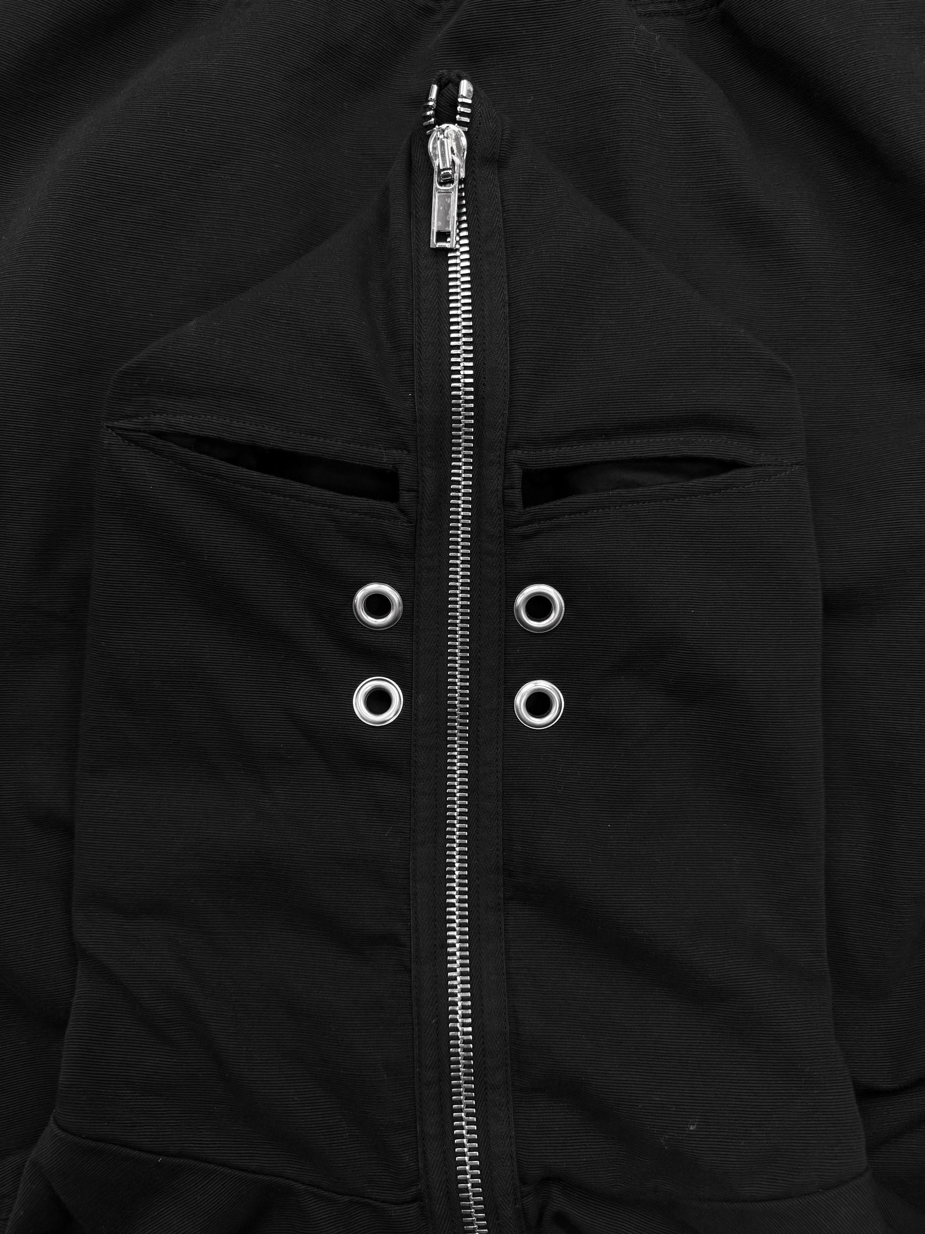 AW22 Rick Owens DRKSHDW ‘Gimp’ Full Zip Black Eye Slit Jacket