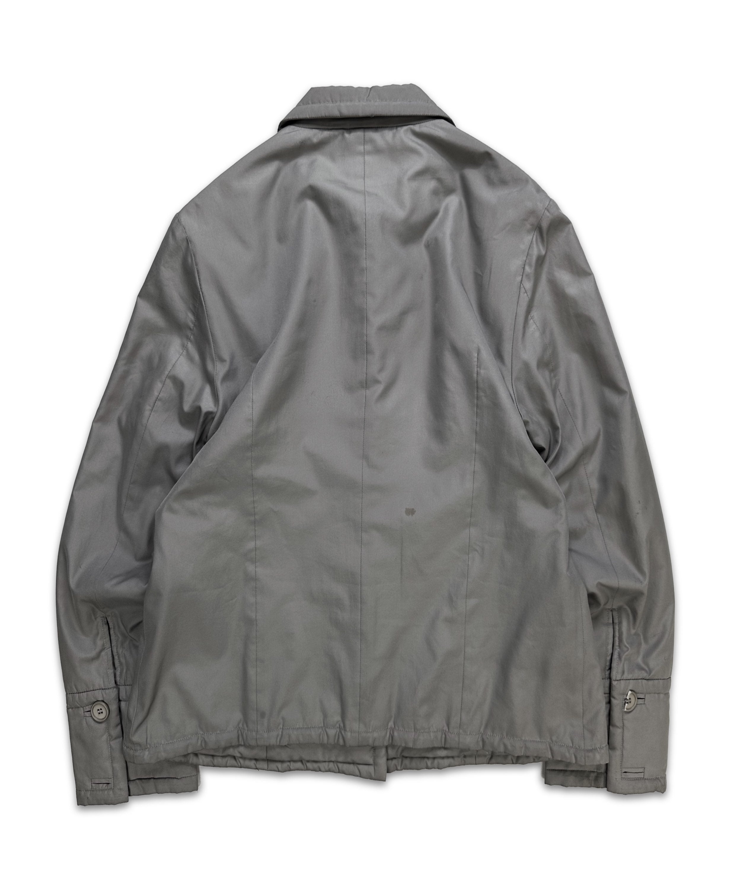 90s Helmut Lang Grey Dagger Collar Puffer Jacket