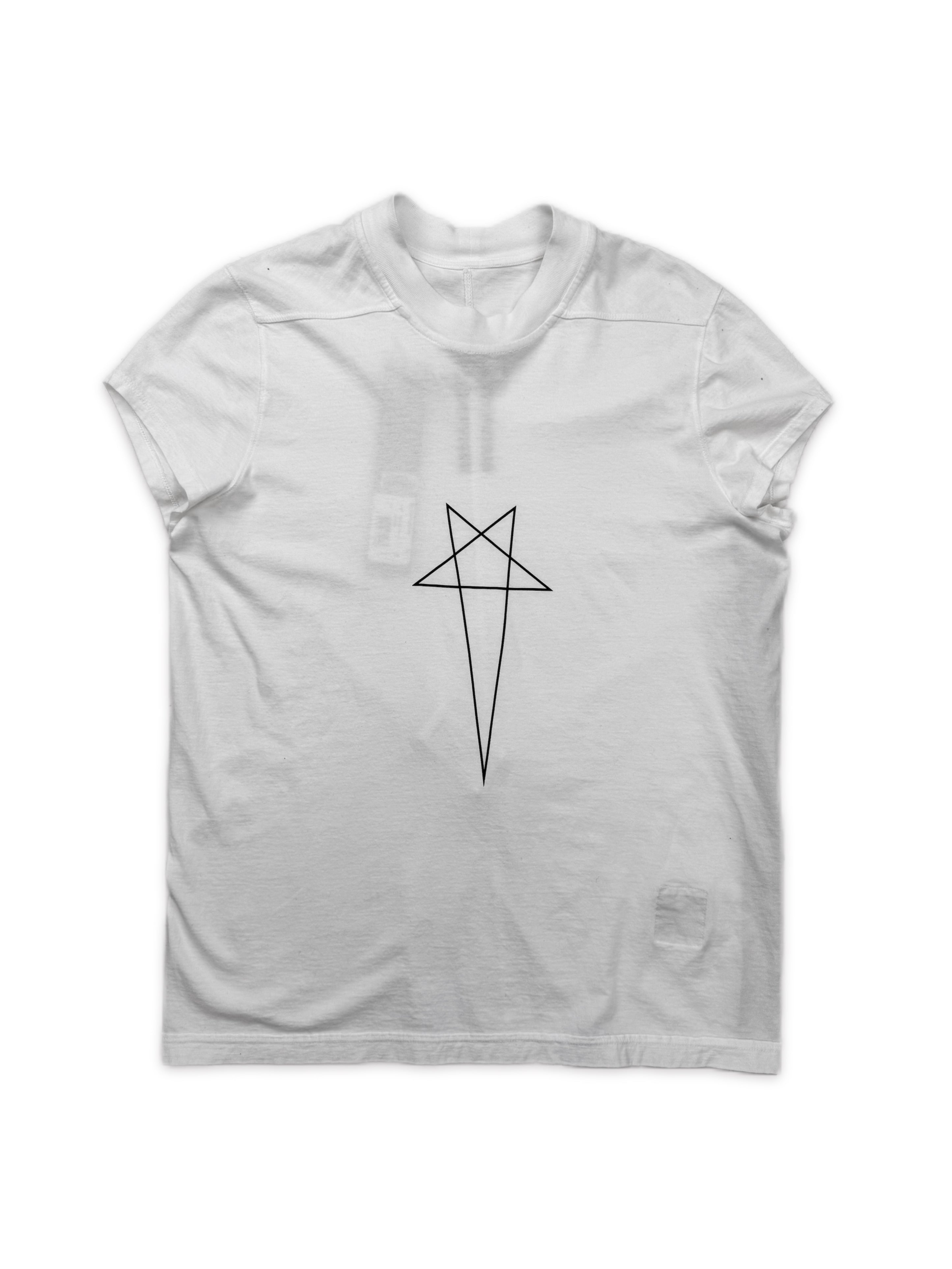 Rick Owens ‘Pentagram’ Graphic White Light Weight T-Shirt