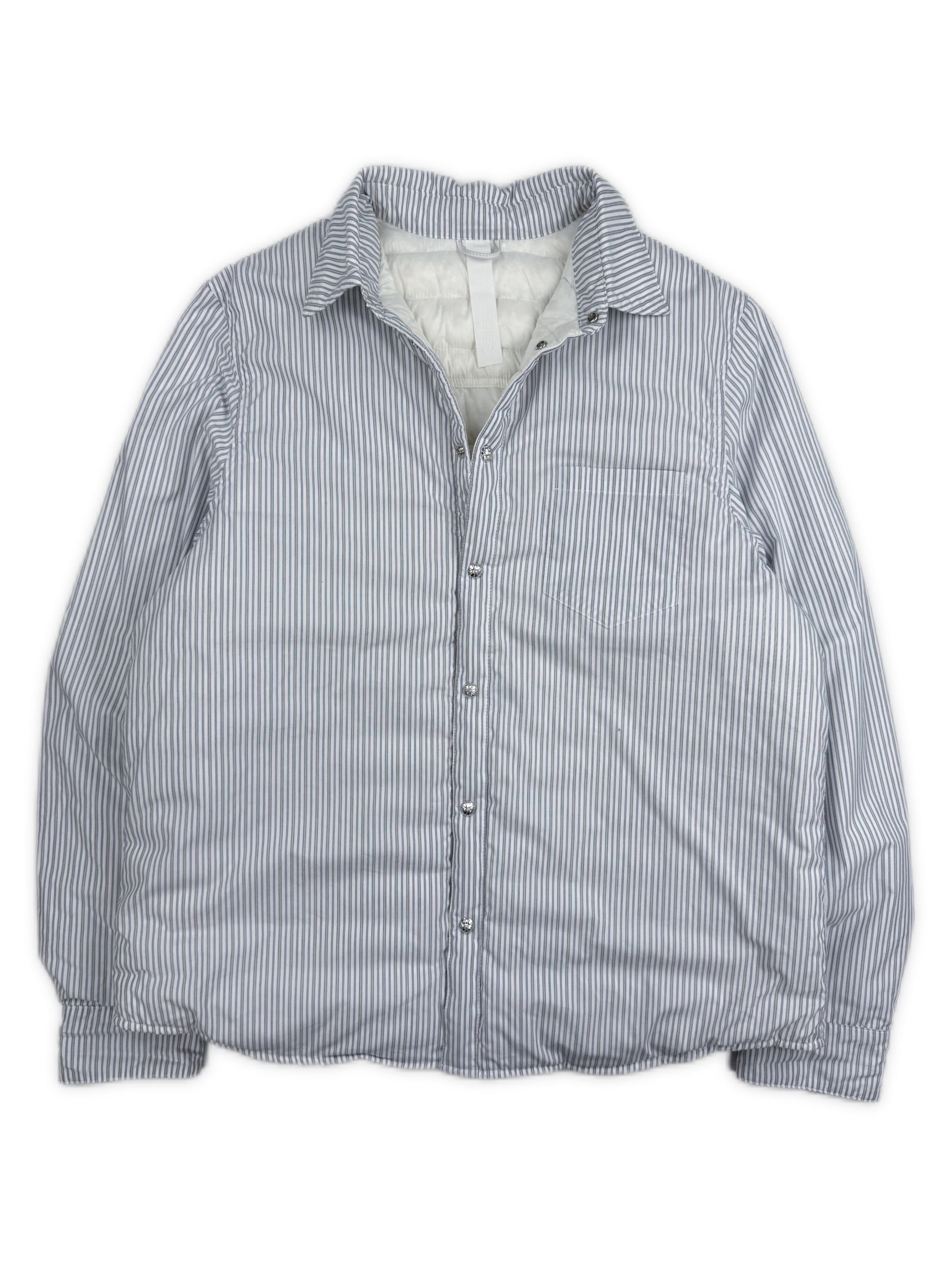 Chrome Hearts Pinstripe Padded Rhodium Blue Work Jacket