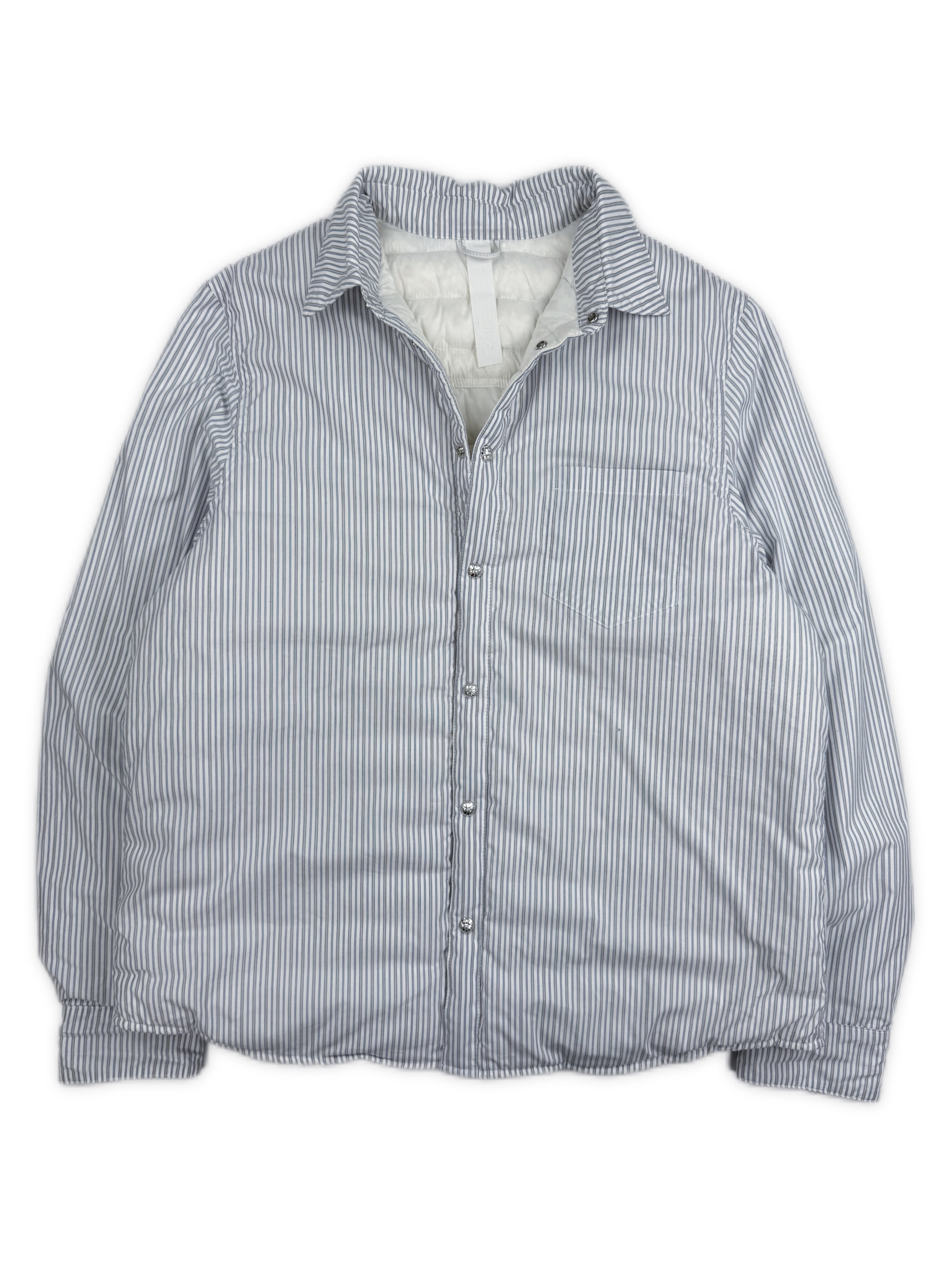 Chrome Hearts Pinstripe Padded Rhodium Blue Work Jacket