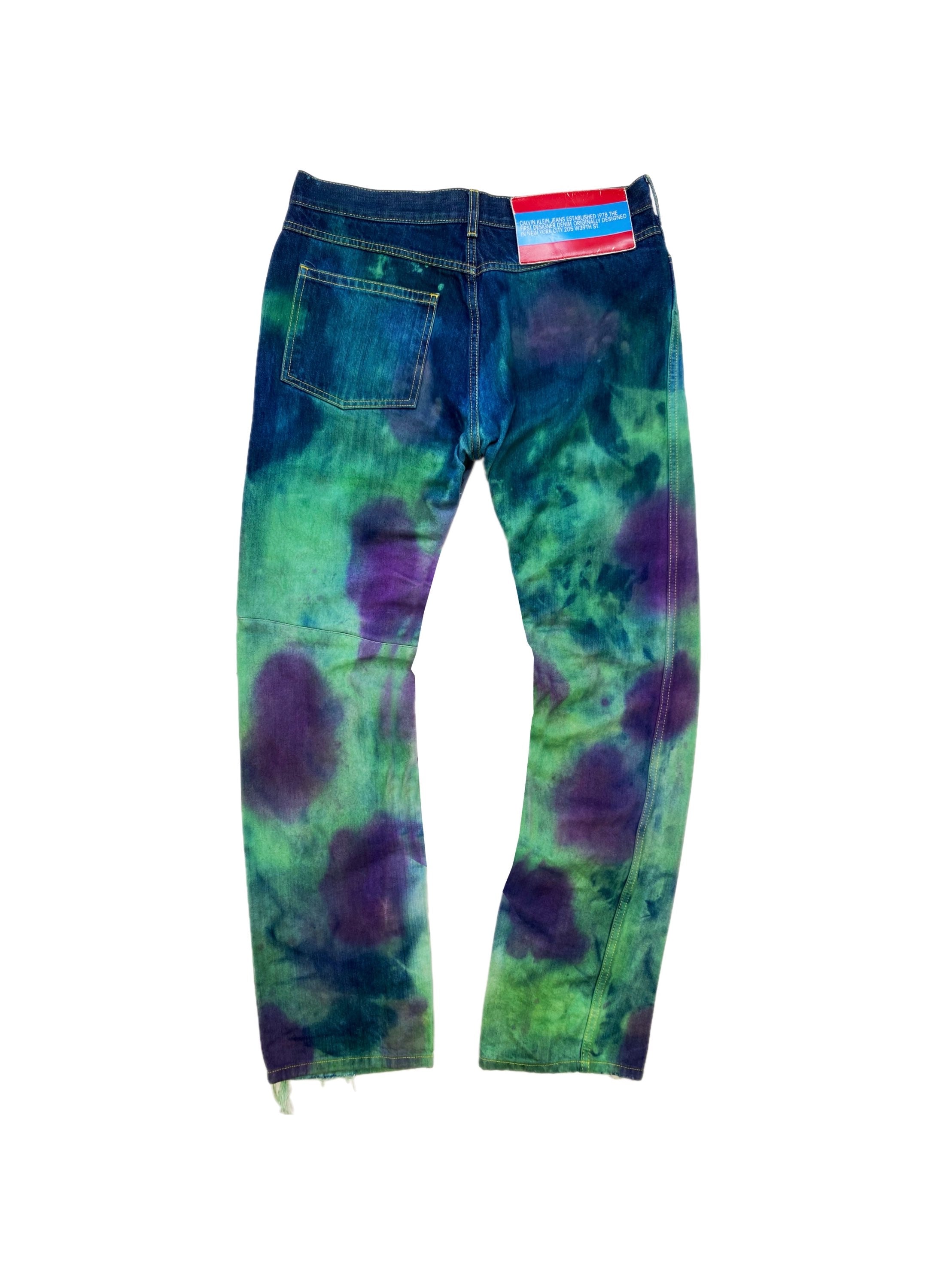 Calvin Klein by Raf Simons Reworked Distressed Tie-Dye Denim