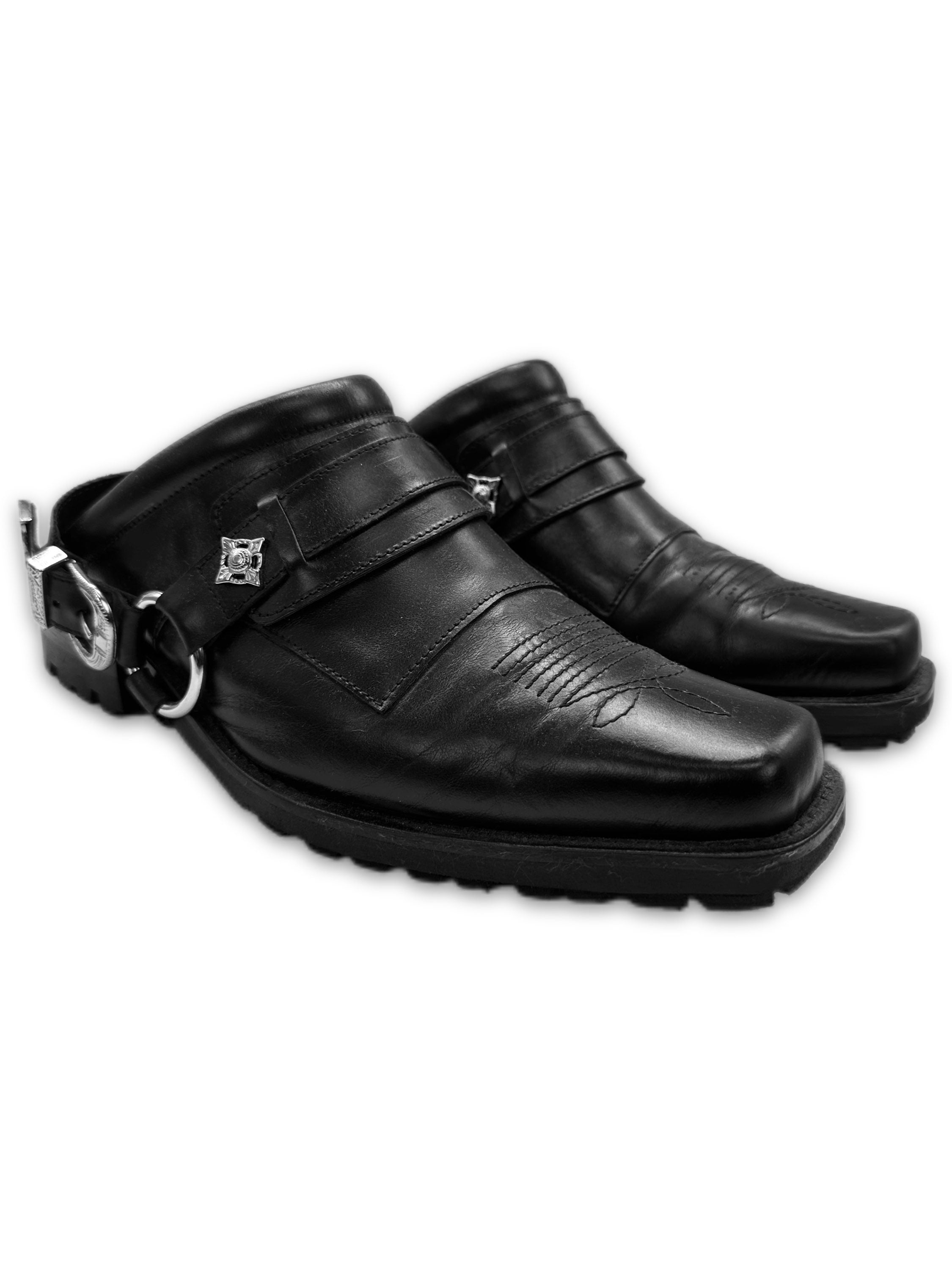Toga Virilis Black Leather ‘Western’ Canada Exclusive Mules