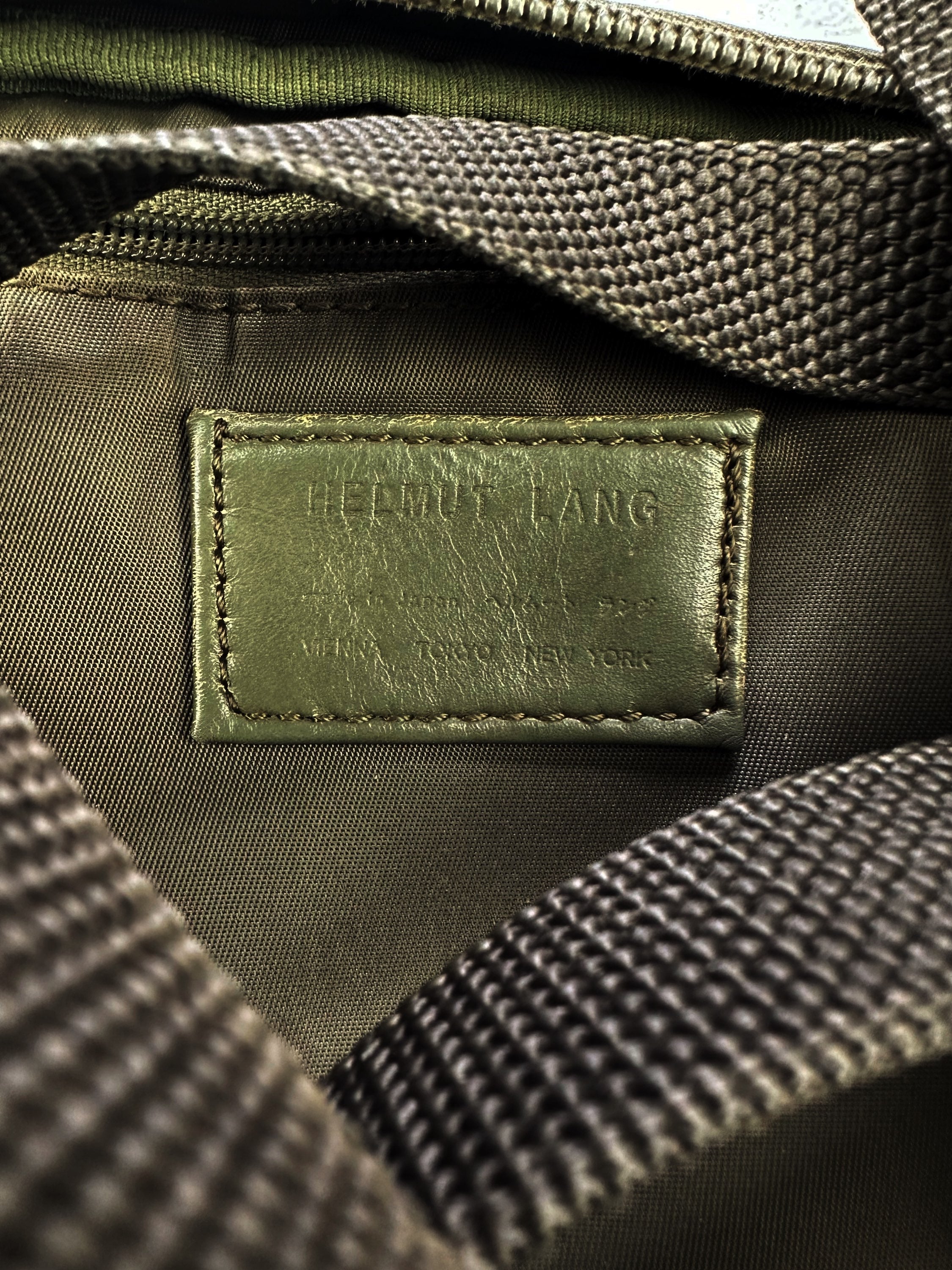 90s Helmut Lang Olive Green Nylon Shoulder Bag