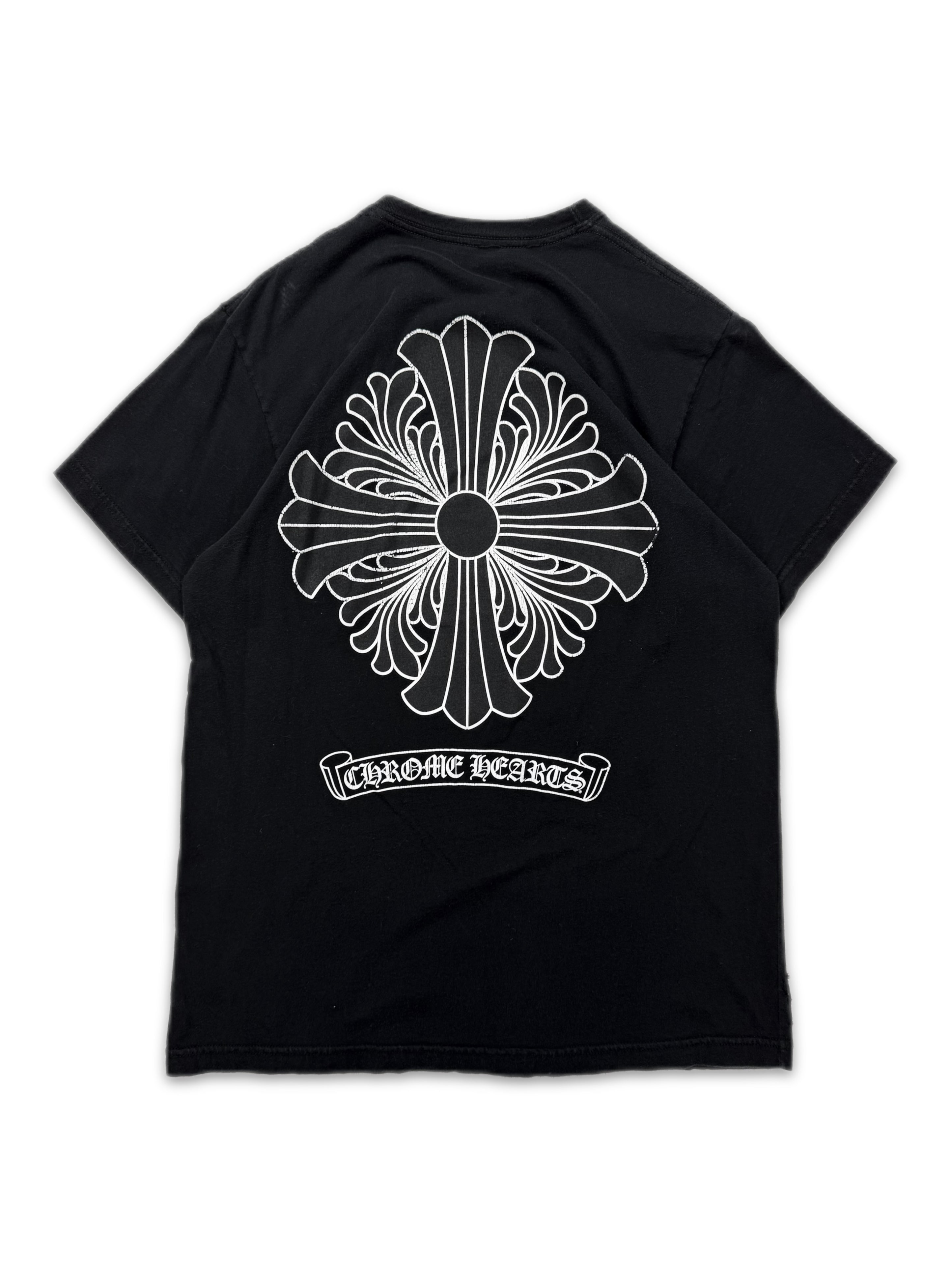 Chrome Hearts Floral Cross Black Graphic T-Shirt