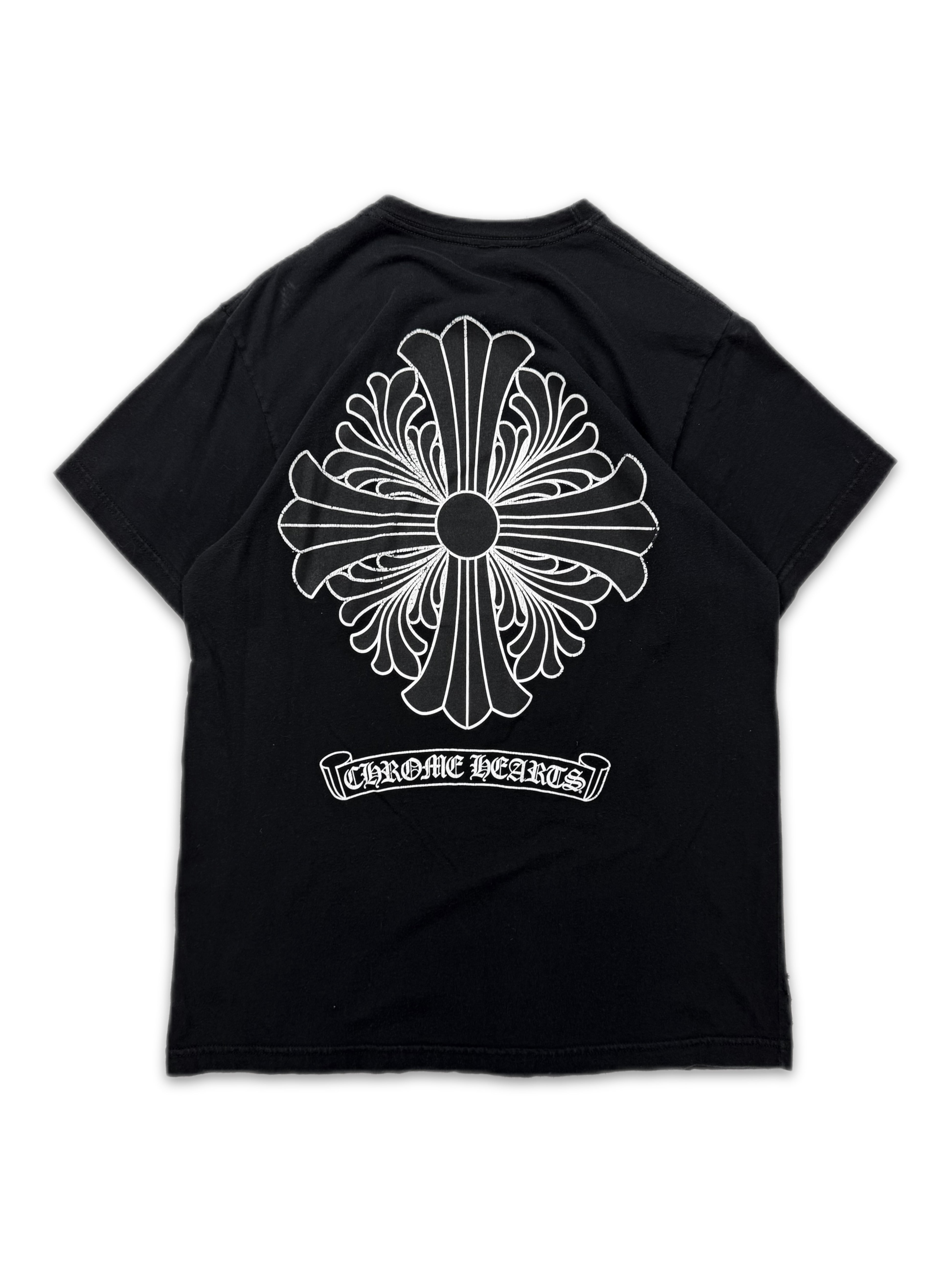 Chrome Hearts Floral Cross Black Graphic T-Shirt