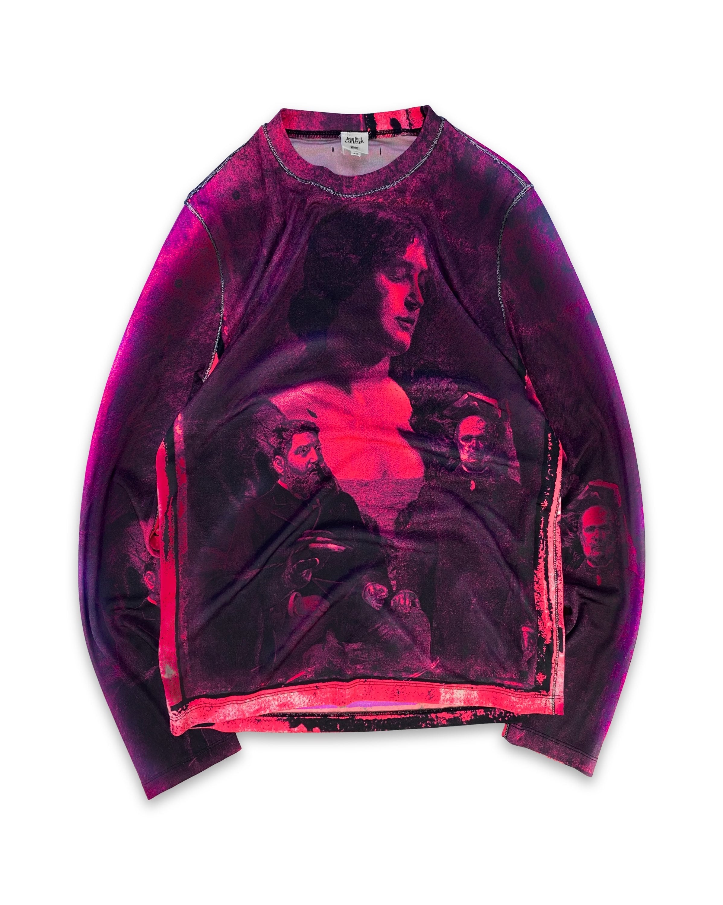90s Jean Paul Gaultier ‘Holy Trinity’ Mesh Tattoo Longsleeve