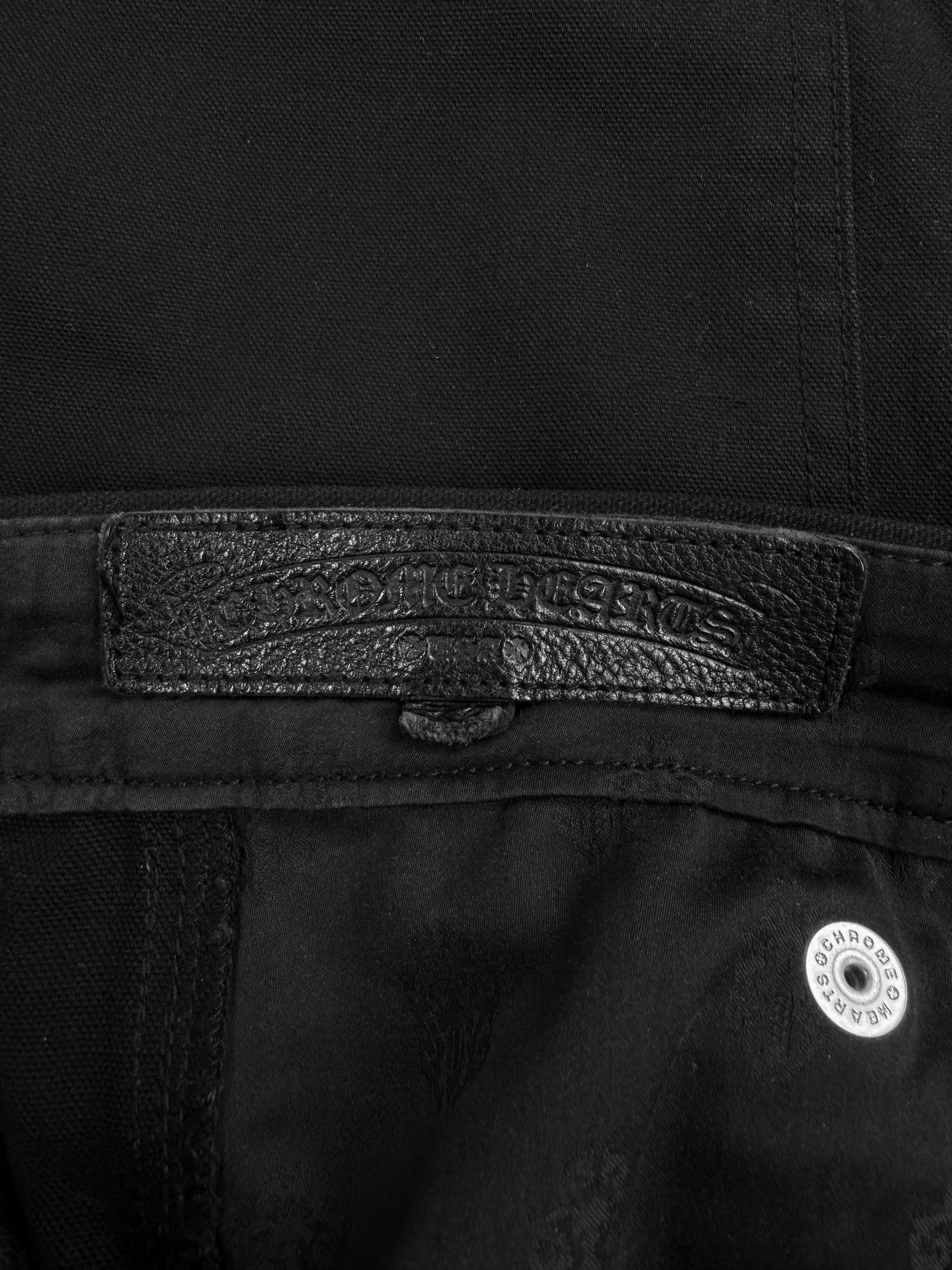 Chrome Hearts Double Knee Carpenter .925 Silver Black Denim Pants