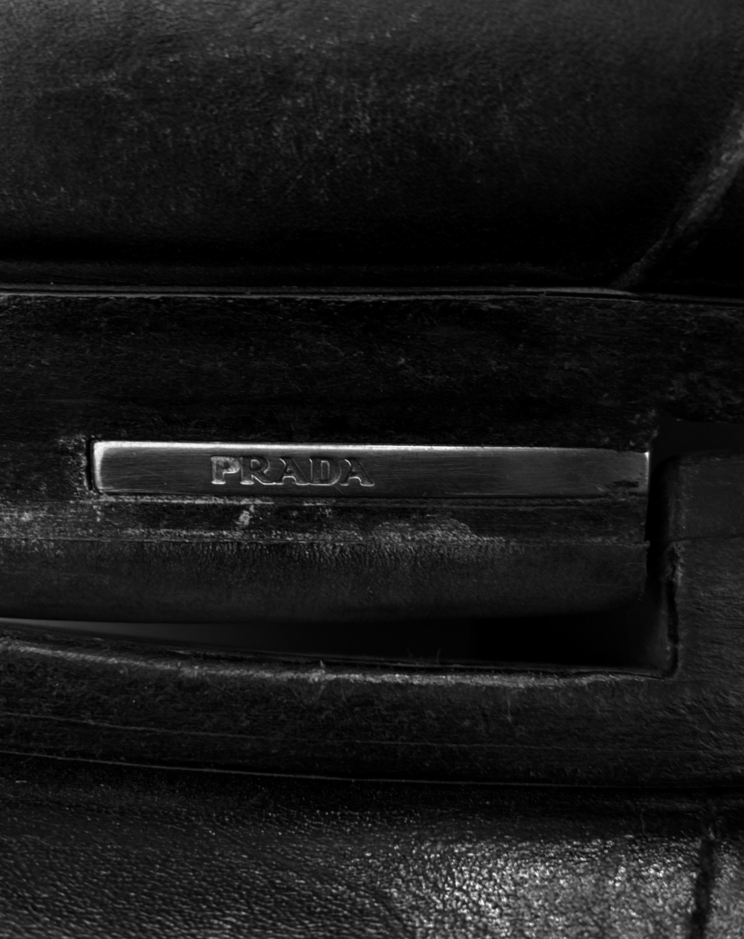 Prada Black Leather Slim Cut Dress Shoes