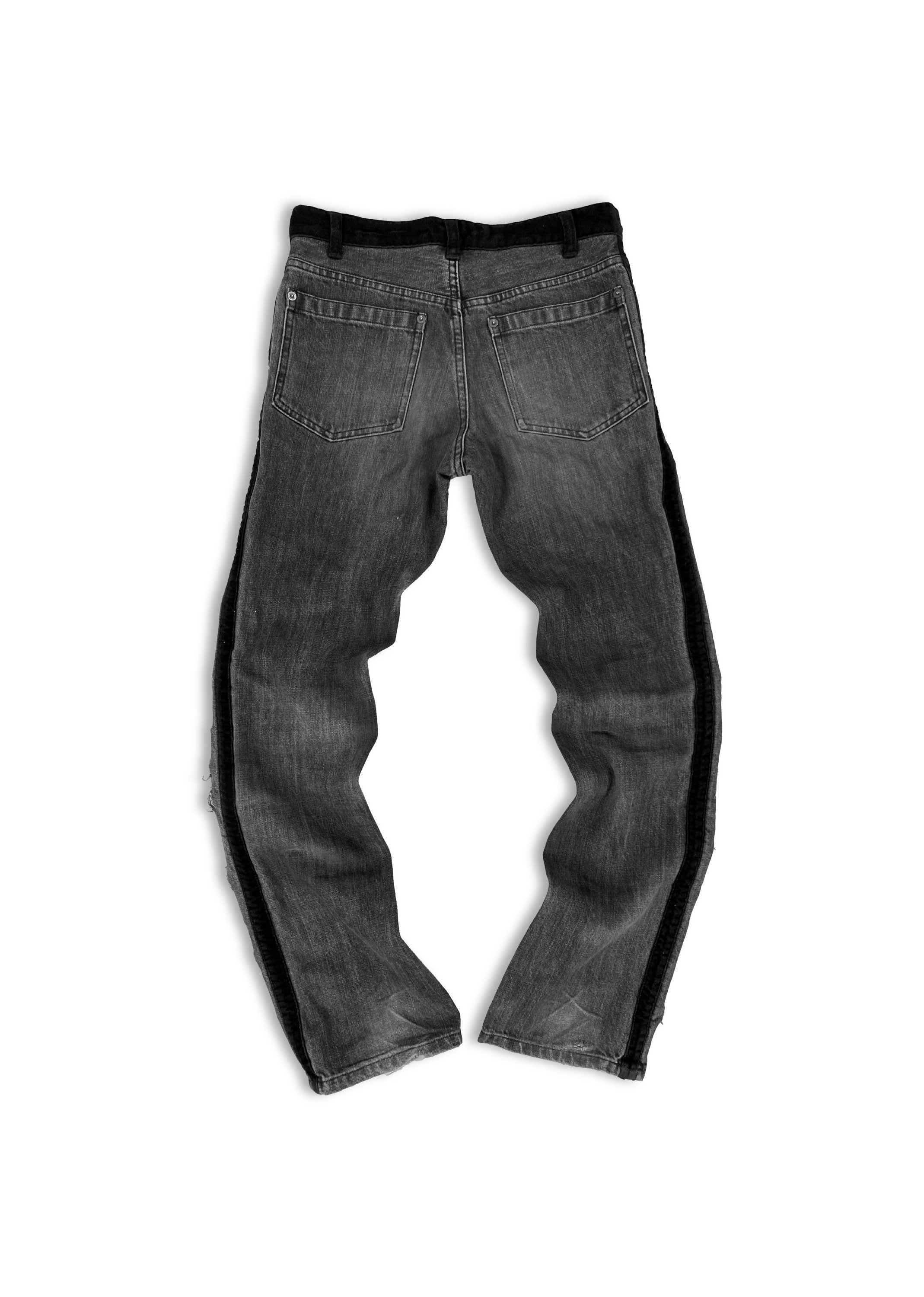 AW02 UNDERCOVER 'WITCHES CELL' VELVET DISTRESSED CRASH DENIM