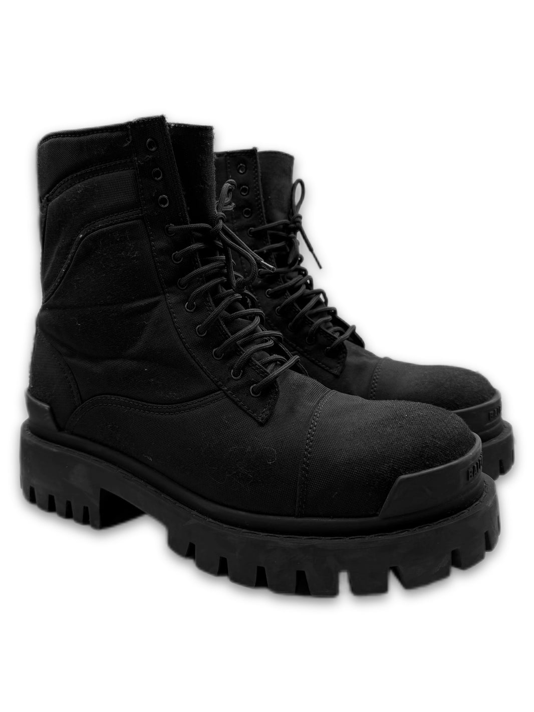 Balenciaga Canvas ‘Strike’ Black Hi-top Combat Boots