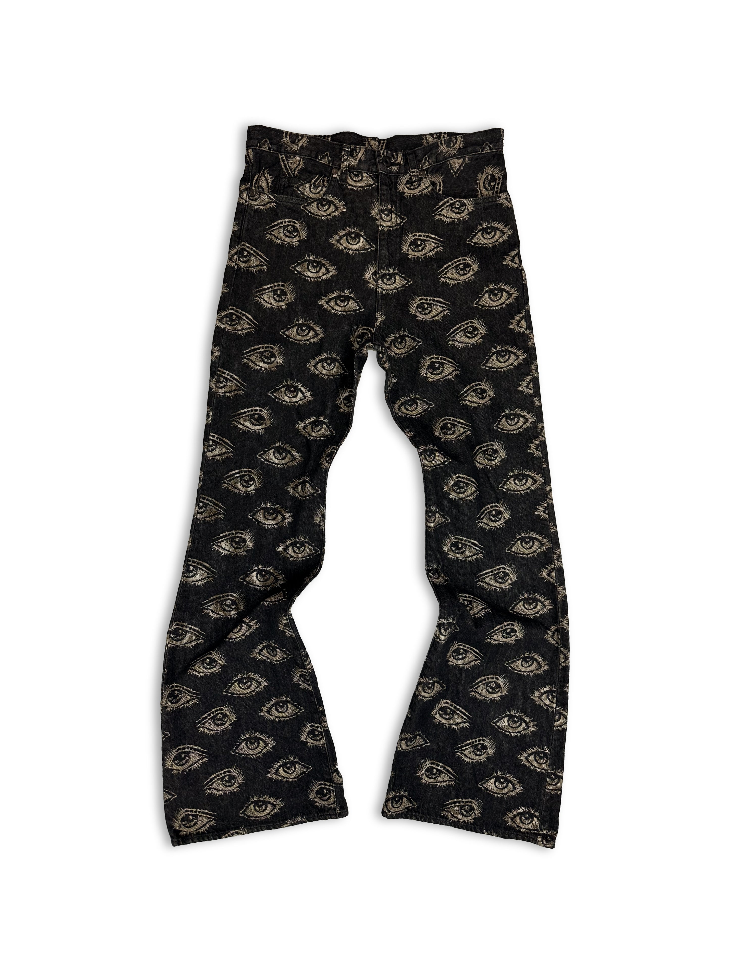 Kapital ‘Speakeasy’ 12oz Flared 5P Eye Black Okabellbo Denim