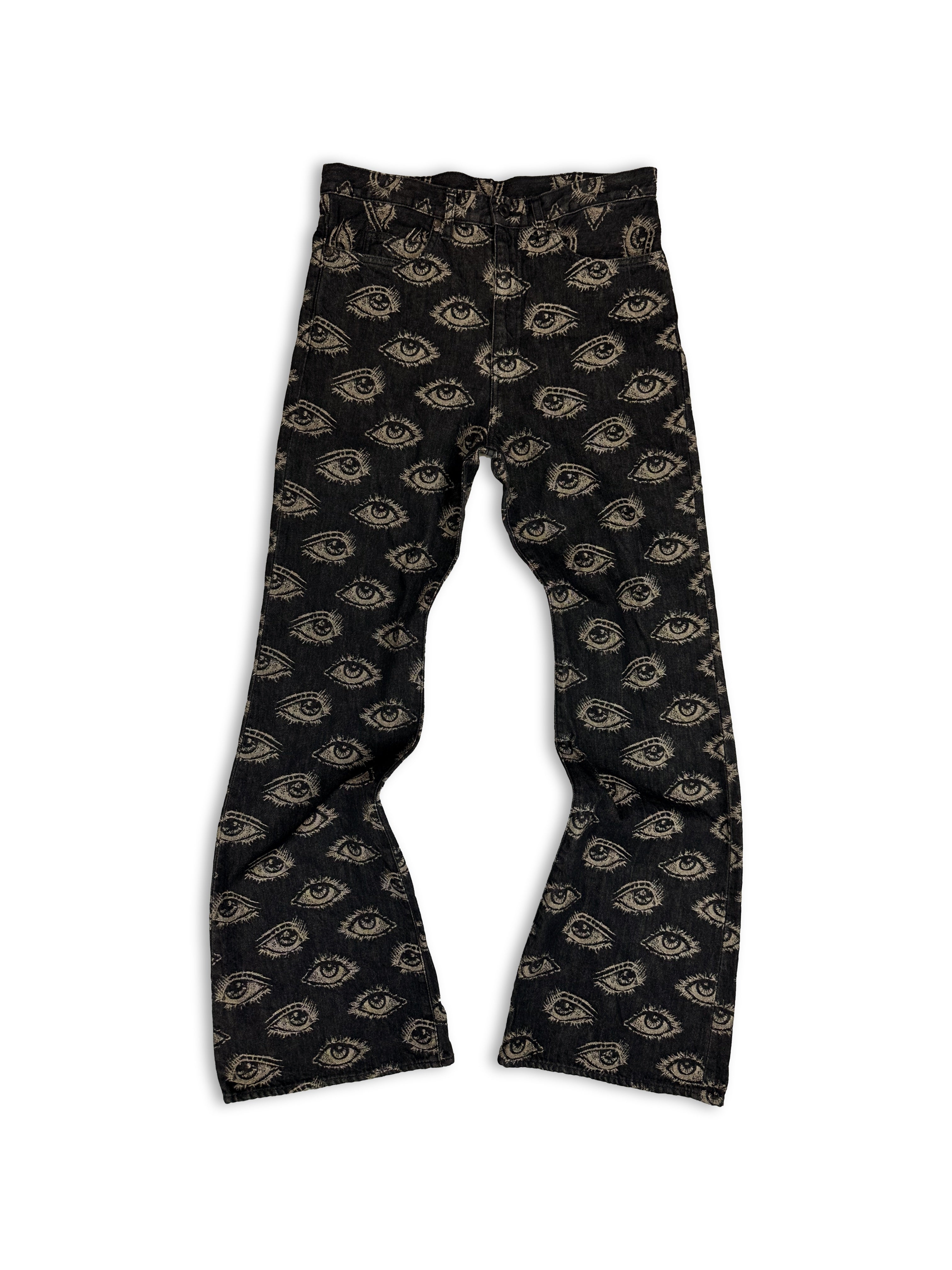 Kapital ‘Speakeasy’ 12oz Flared 5P Eye Black Okabellbo Denim