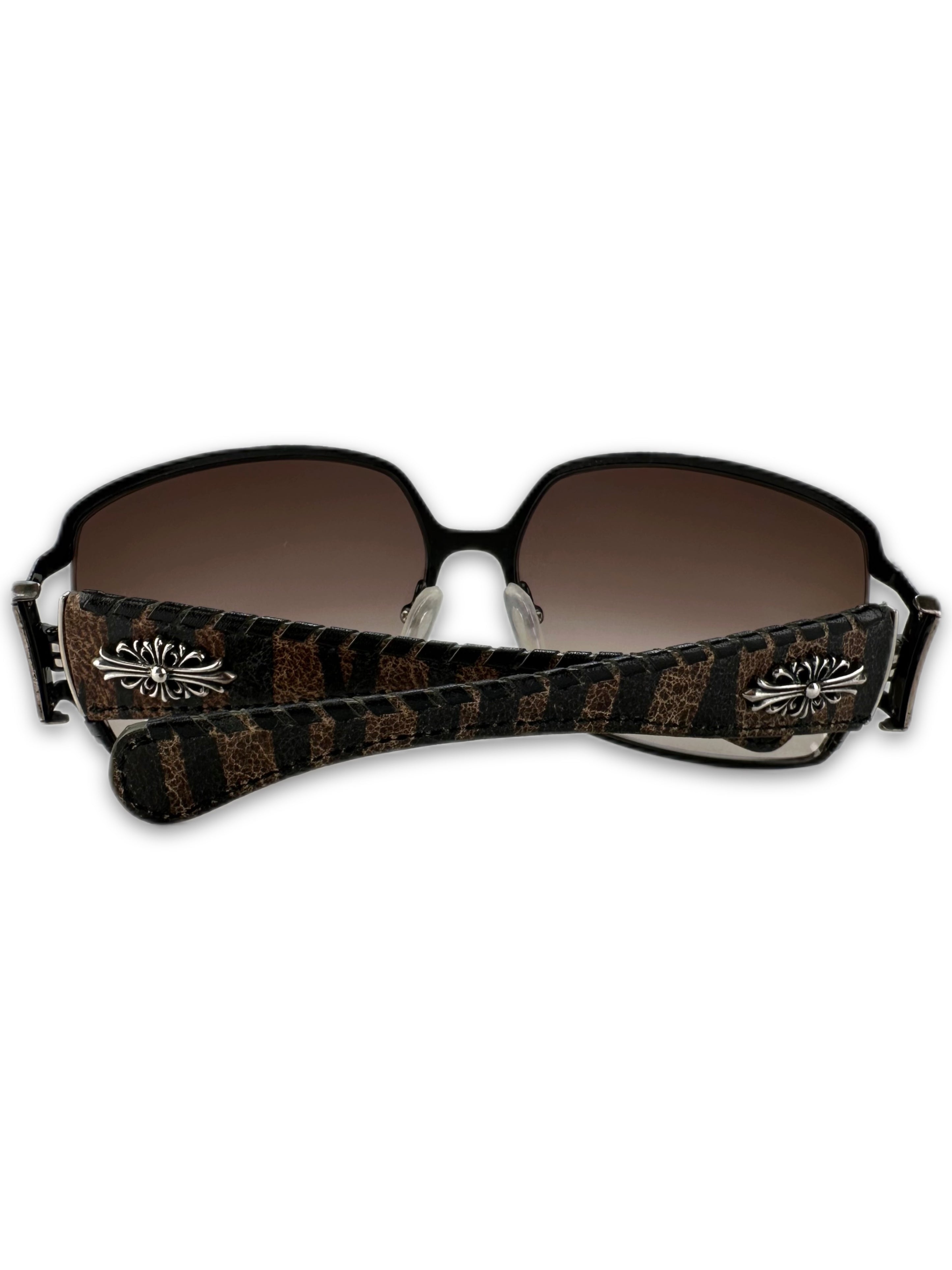 Chrome Hearts ‘Poon I’ Brown Camo Silver Scroll Logo Sunglasses