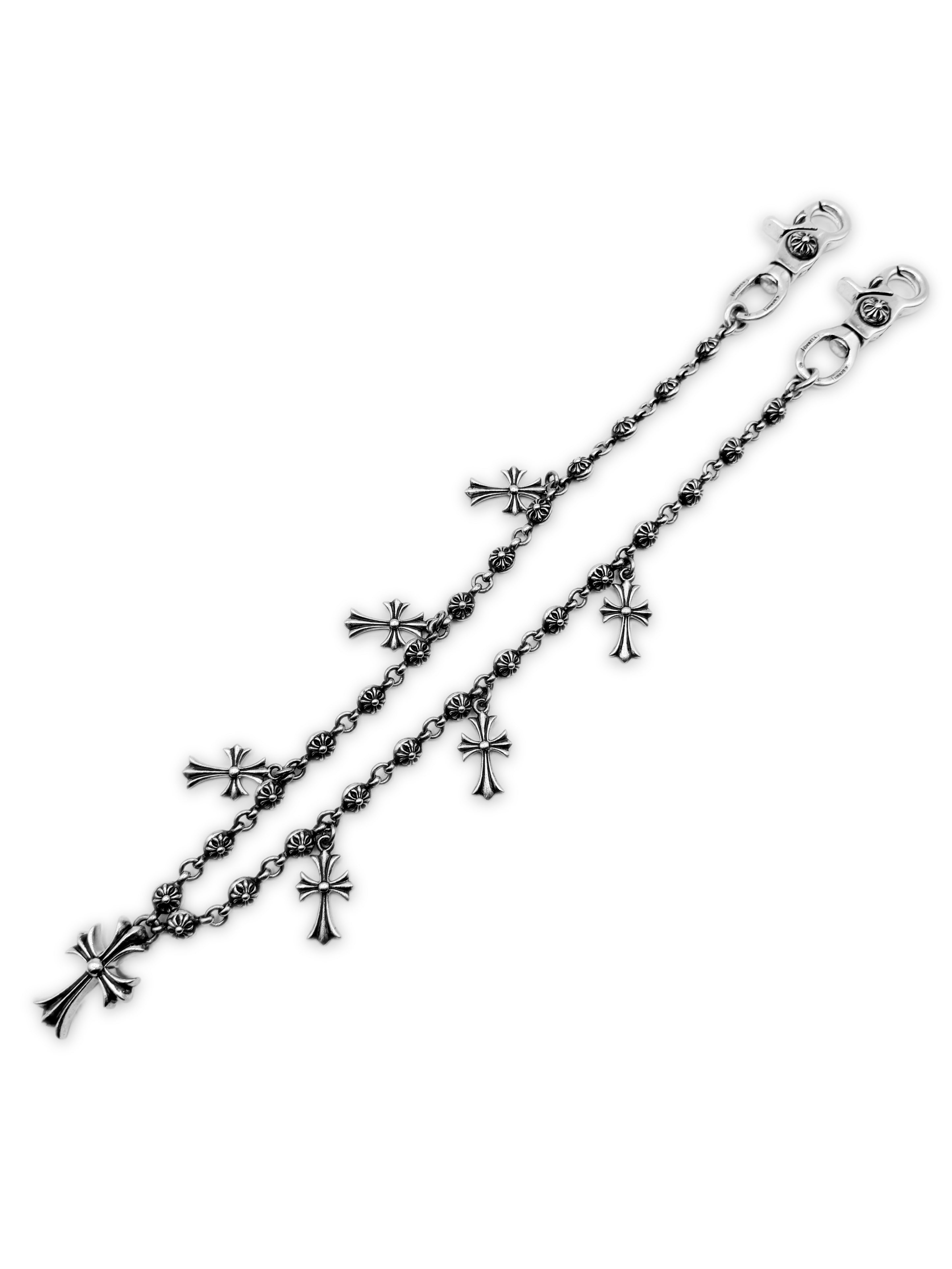Chrome Hearts Cross Pendant 26 in Cross Ball . Double Lobster Wallet Chain