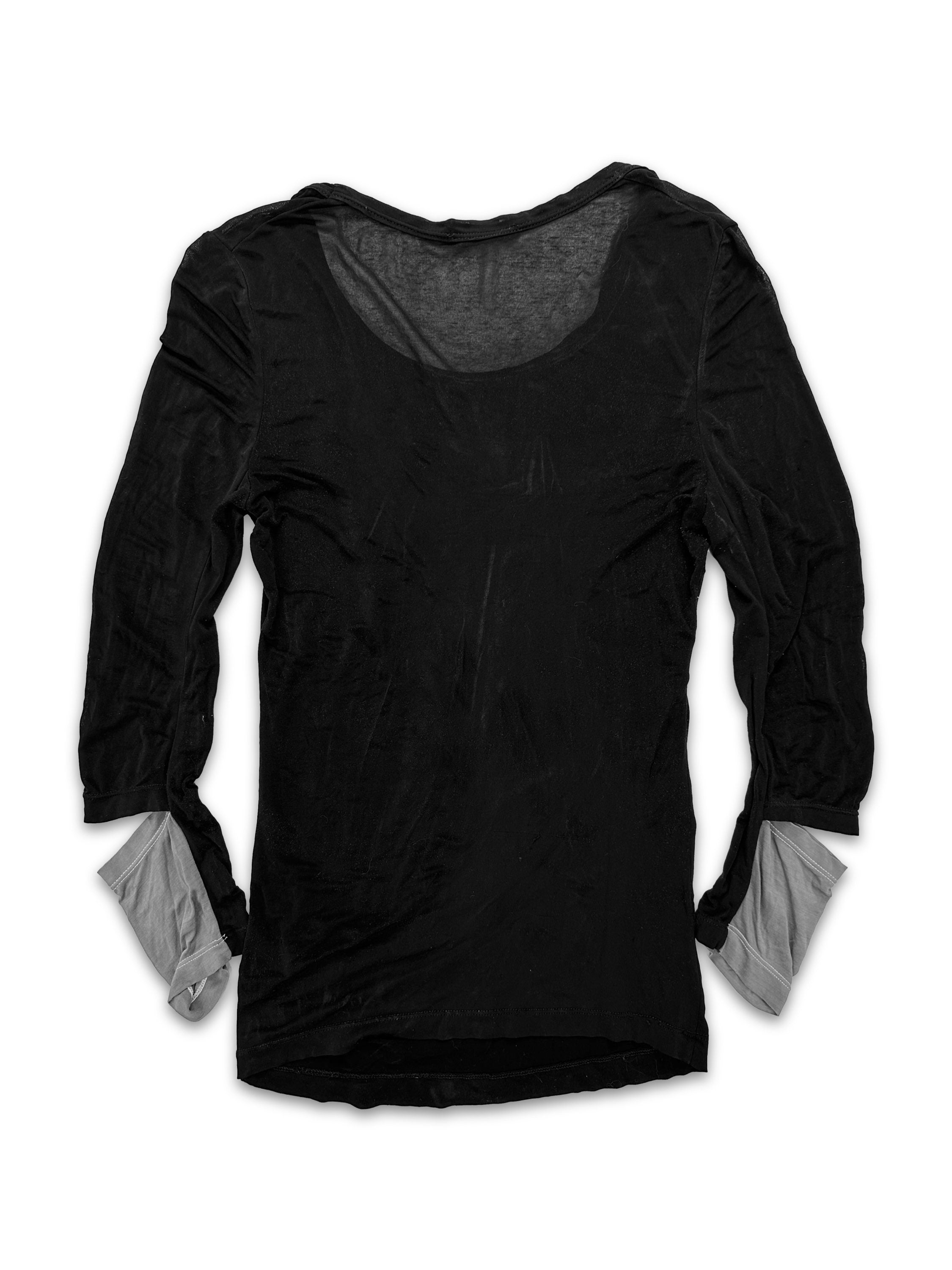 90s Helmut Lang ‘Split’ Cuff Light Two Tone Long Sleeve Shirt