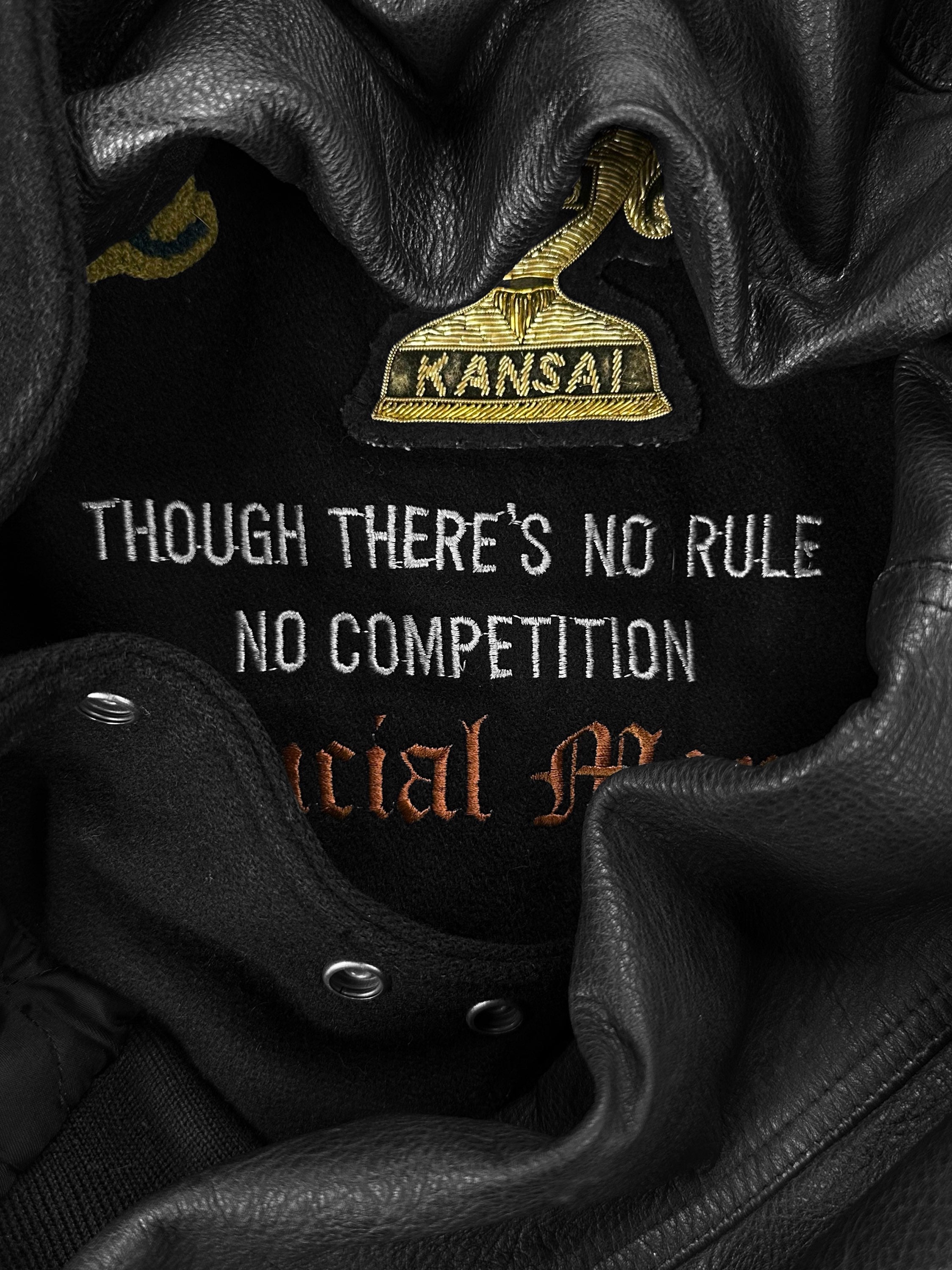 90s Kansai Yamamoto ‘Avenger’ Chenille Leather Varsity Jacket