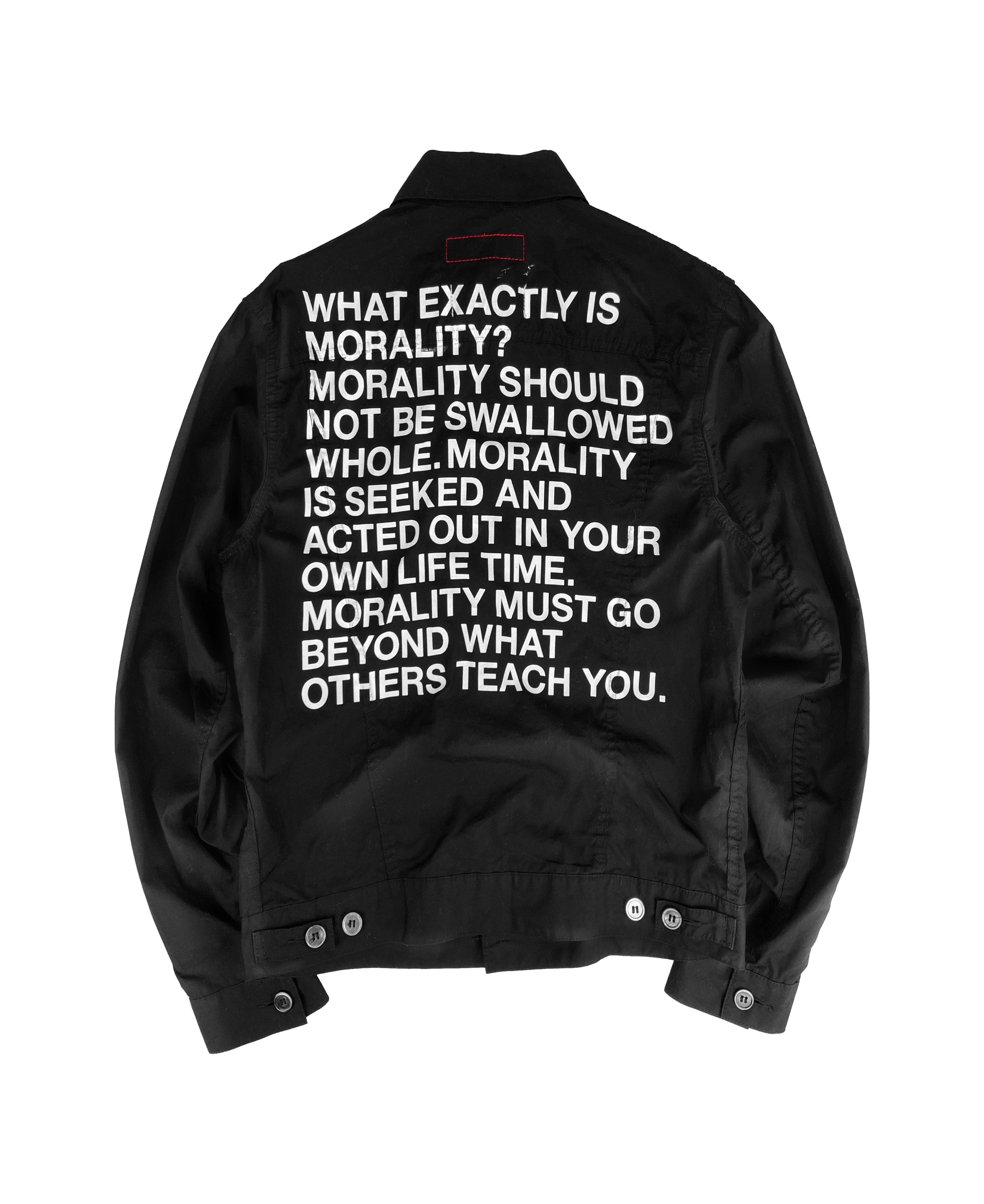 SS10 Junya Watanabe “Morality” Poem Black Trucker Jacket