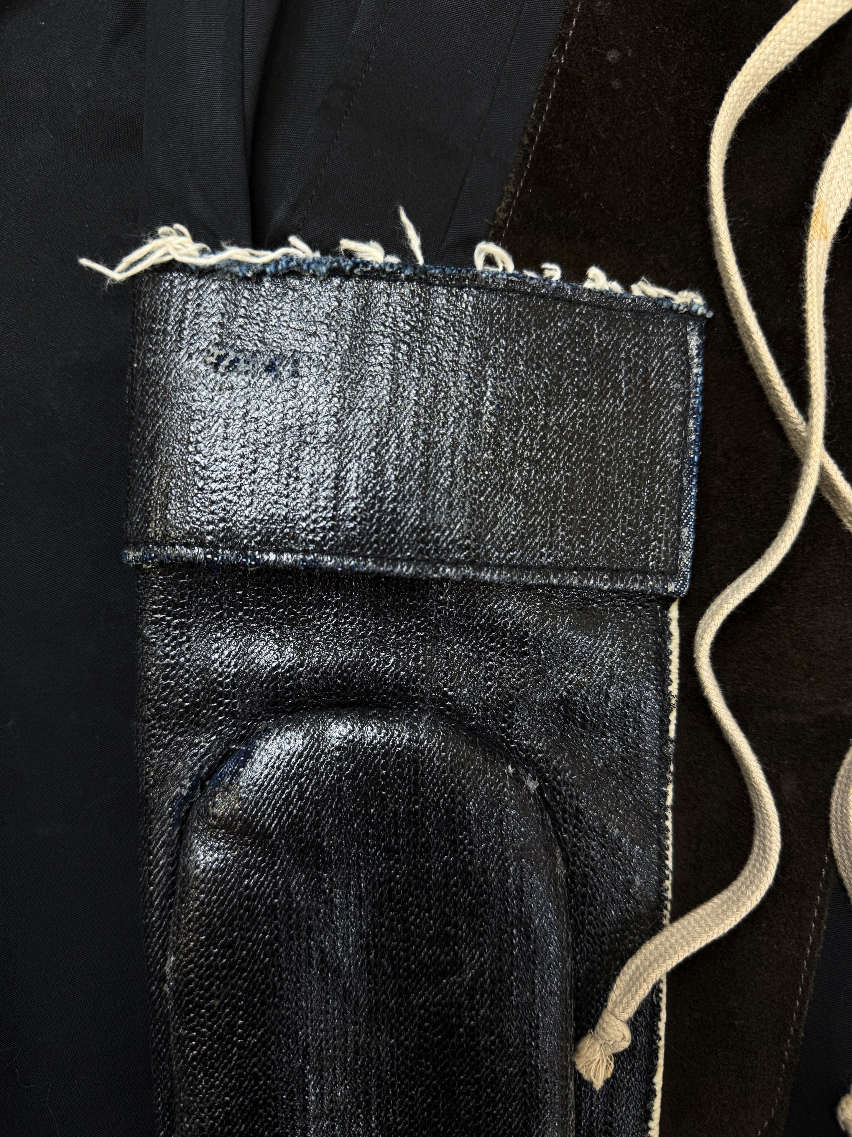 AW19 Rick Owens ‘Larry’ Suede Patch Waxed Cargo Pocket Jogger Pants