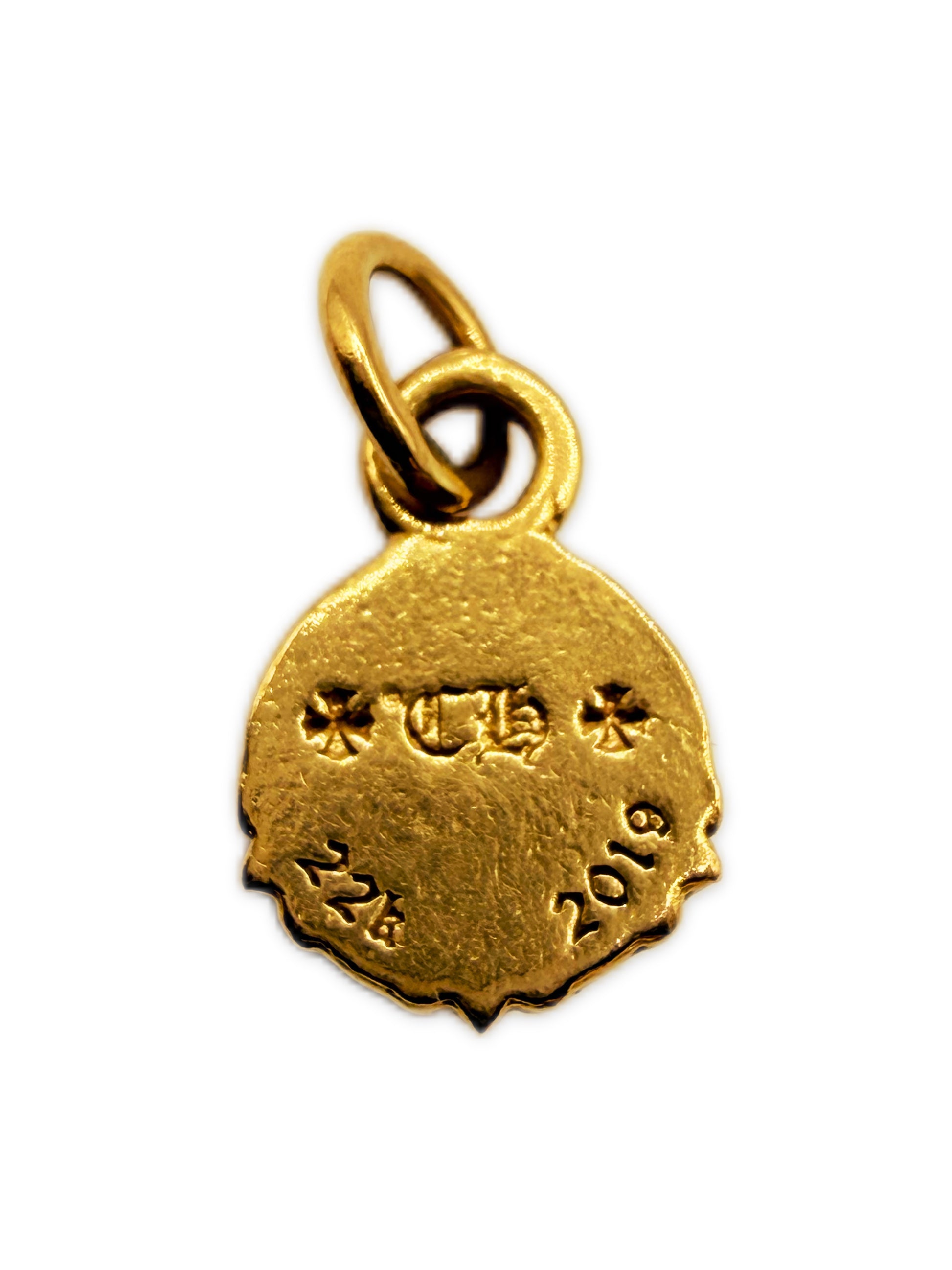 Chrome Hearts 22k Gold Peace Sign Charm Pendant