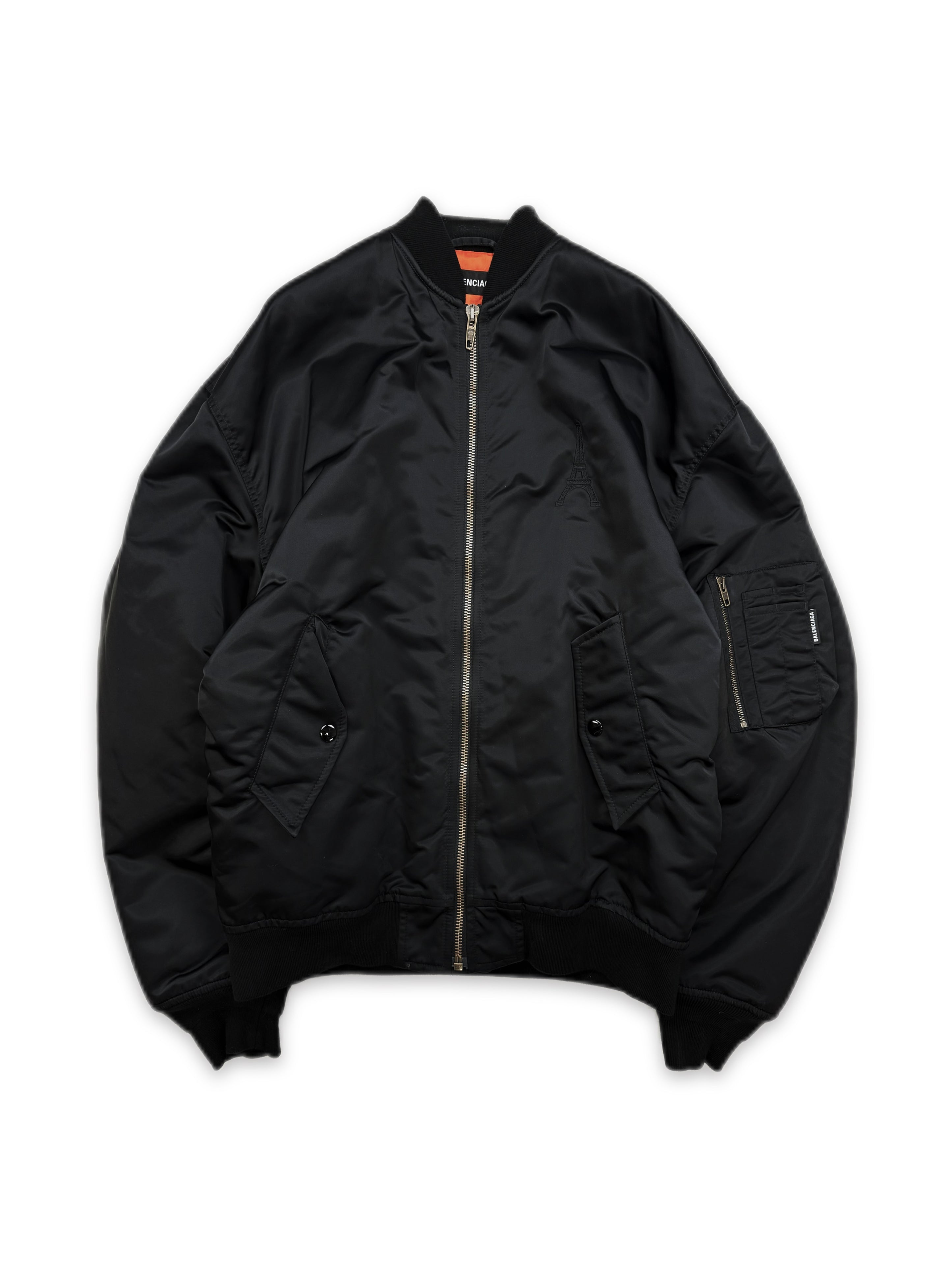 AW19 Balenciaga ‘Pinched’ Paris Effiel Black MA-1 Bomber Jacket