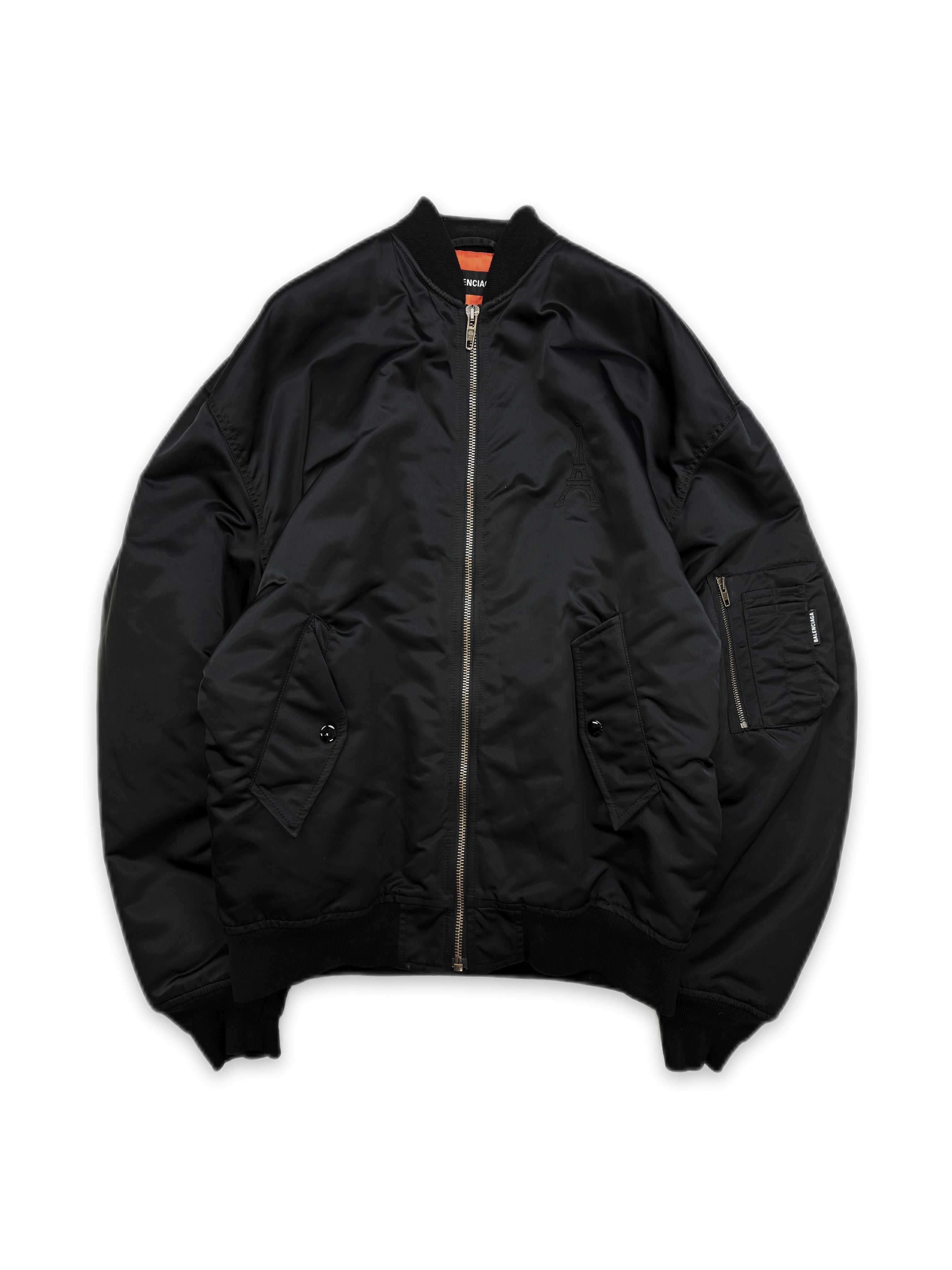 AW19 Balenciaga ‘Pinched’ Paris Effiel Black MA-1 Bomber Jacket
