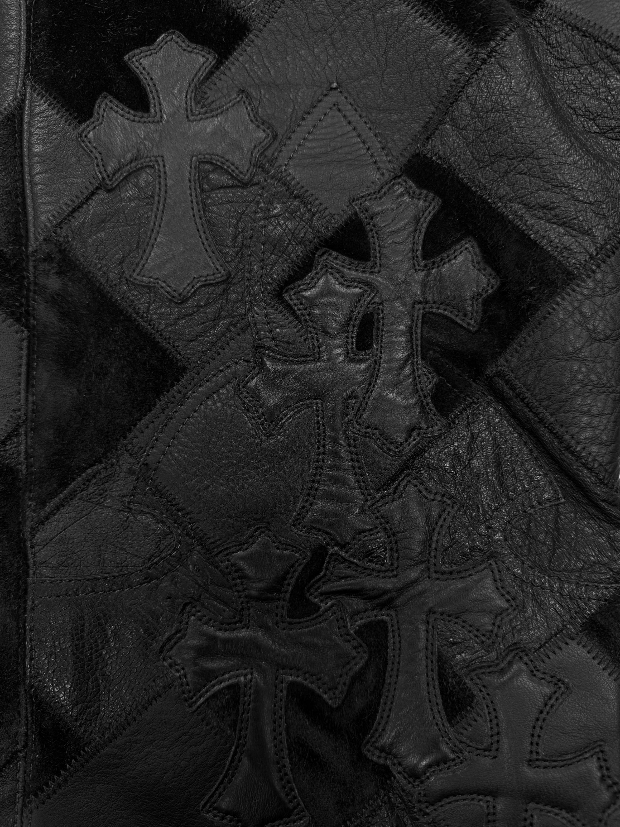 Chrome Hearts 1/1 Ostrich Leather Cross Patch Checkered Pants