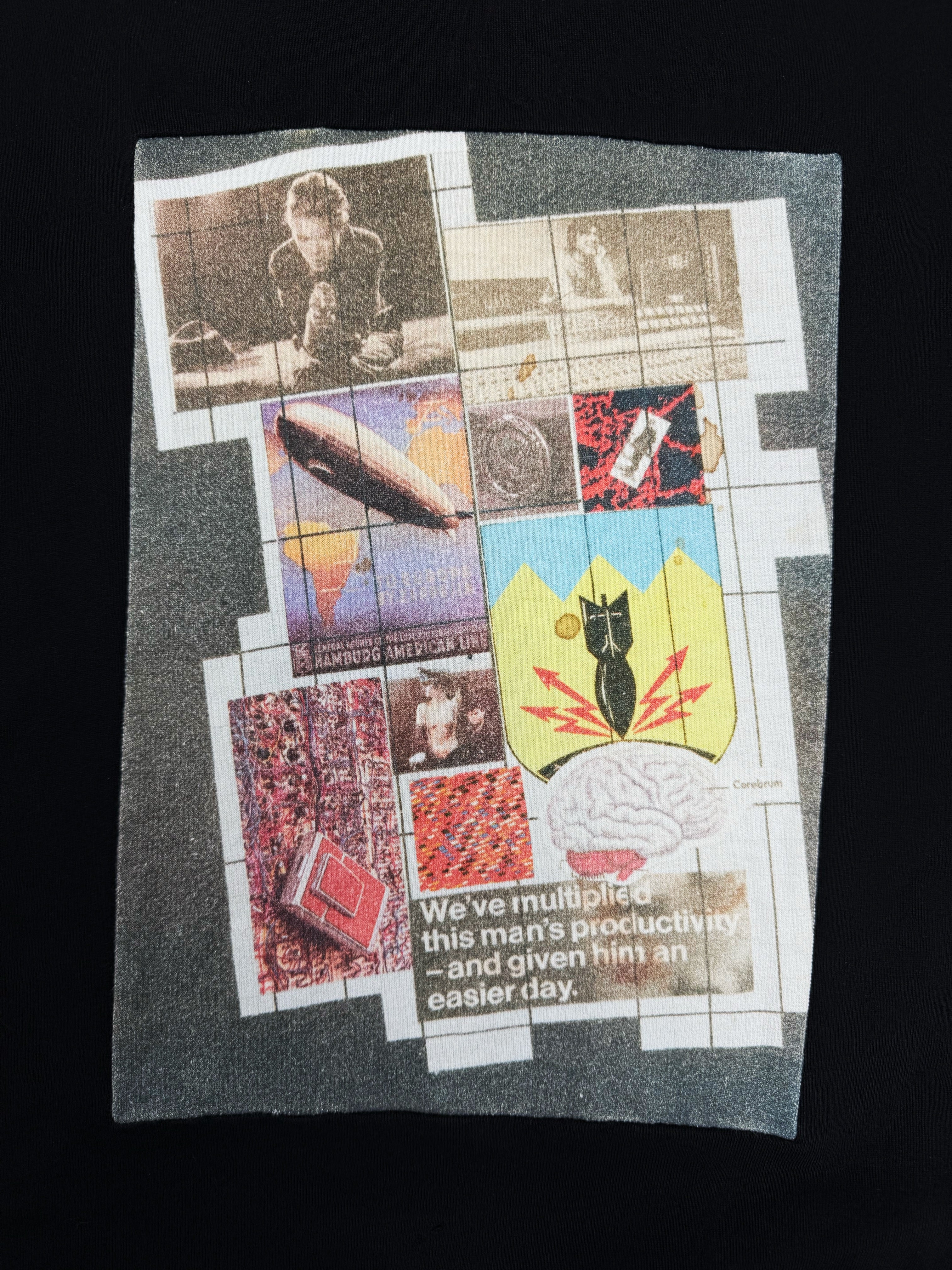 AW03 Raf Simons ‘Closer’ Collage Graphic Raglan Crewneck