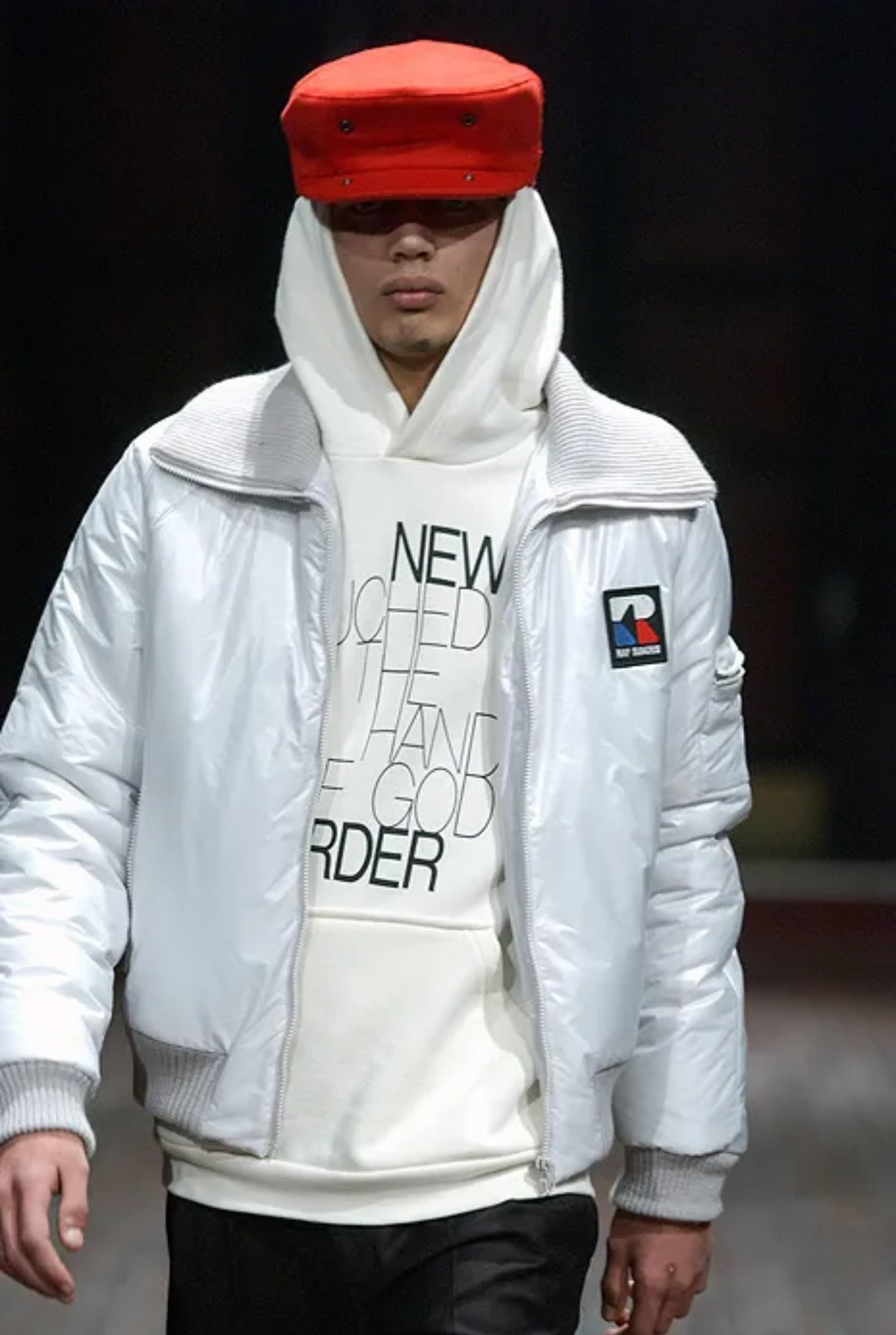 AW03 Raf Simons ‘New Order’ Hand of God Black Graphic Hoodie