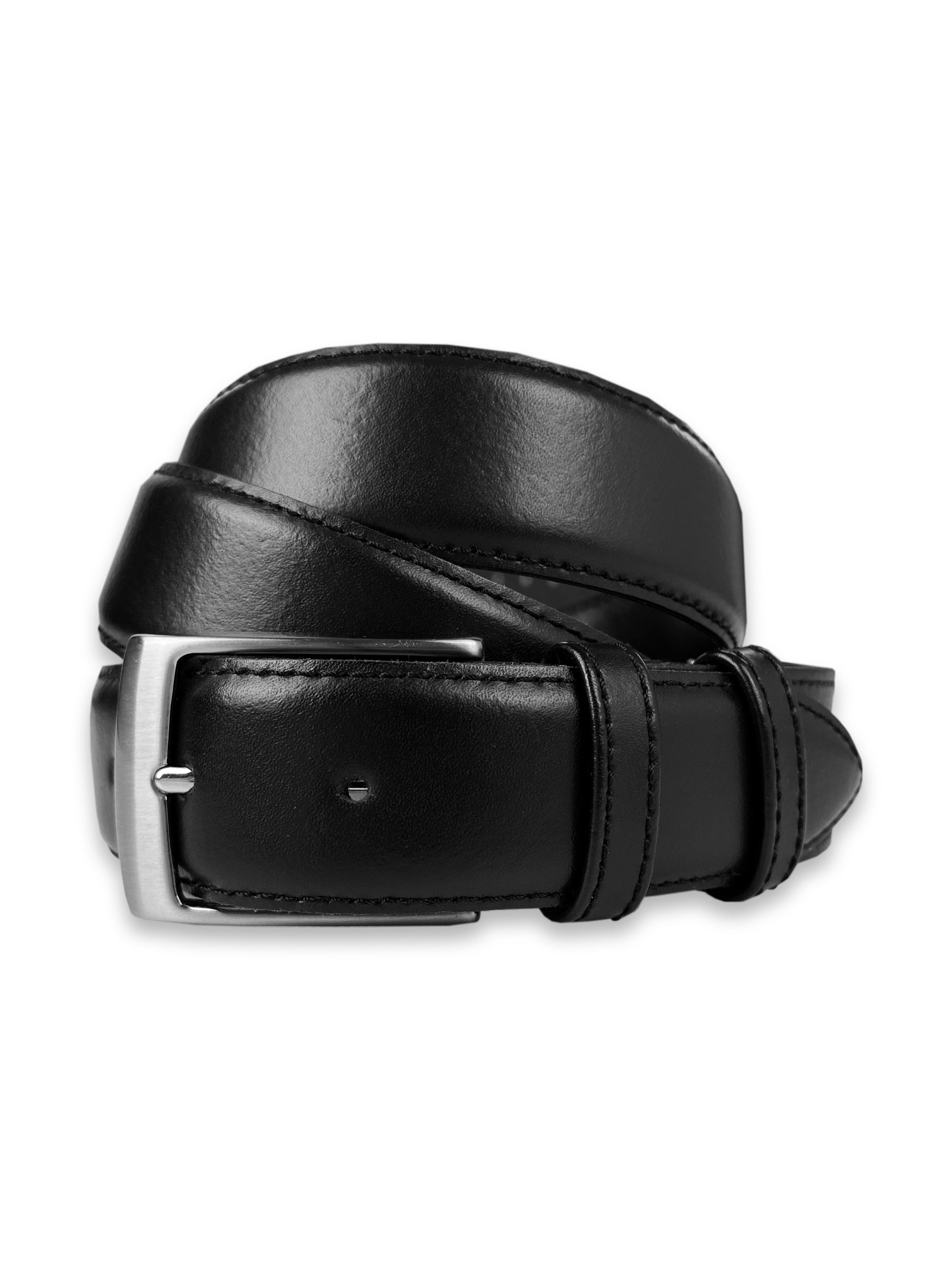 Kansai Yamamoto Silver Buckle Black Leather Belt
